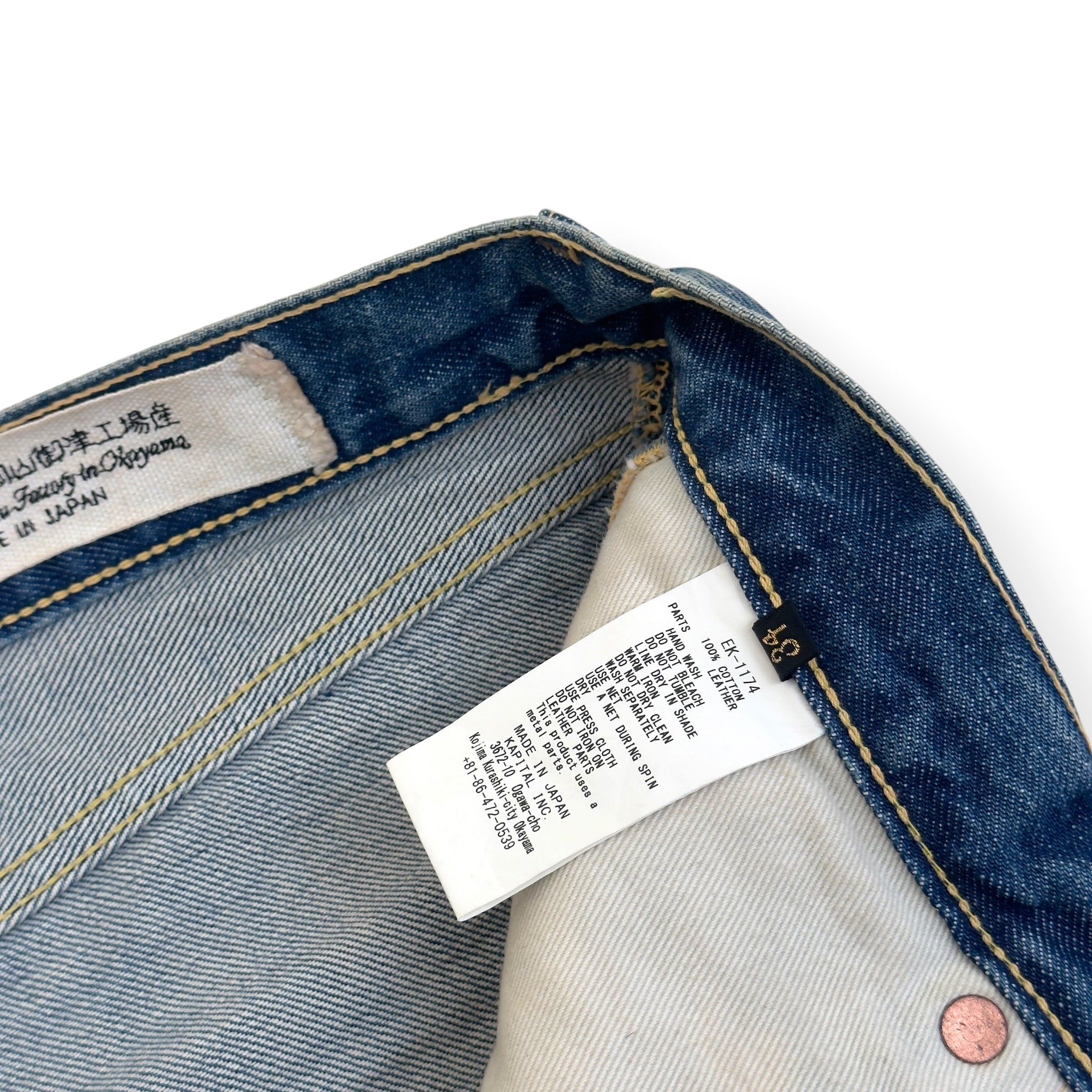 KAPITAL MONKEY CISCO JEWEL EMBELLISHED JEANS BLUE 34 / L
