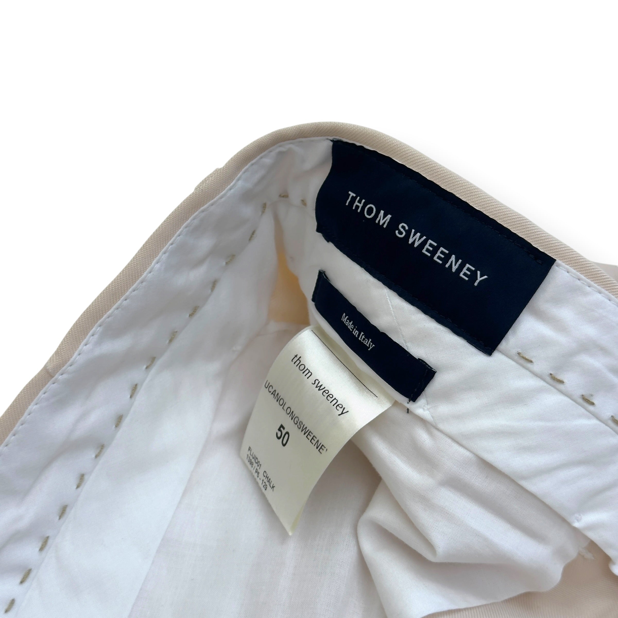 THOM SWEENEY TAILORED TROUSERS ECRU 50 / M