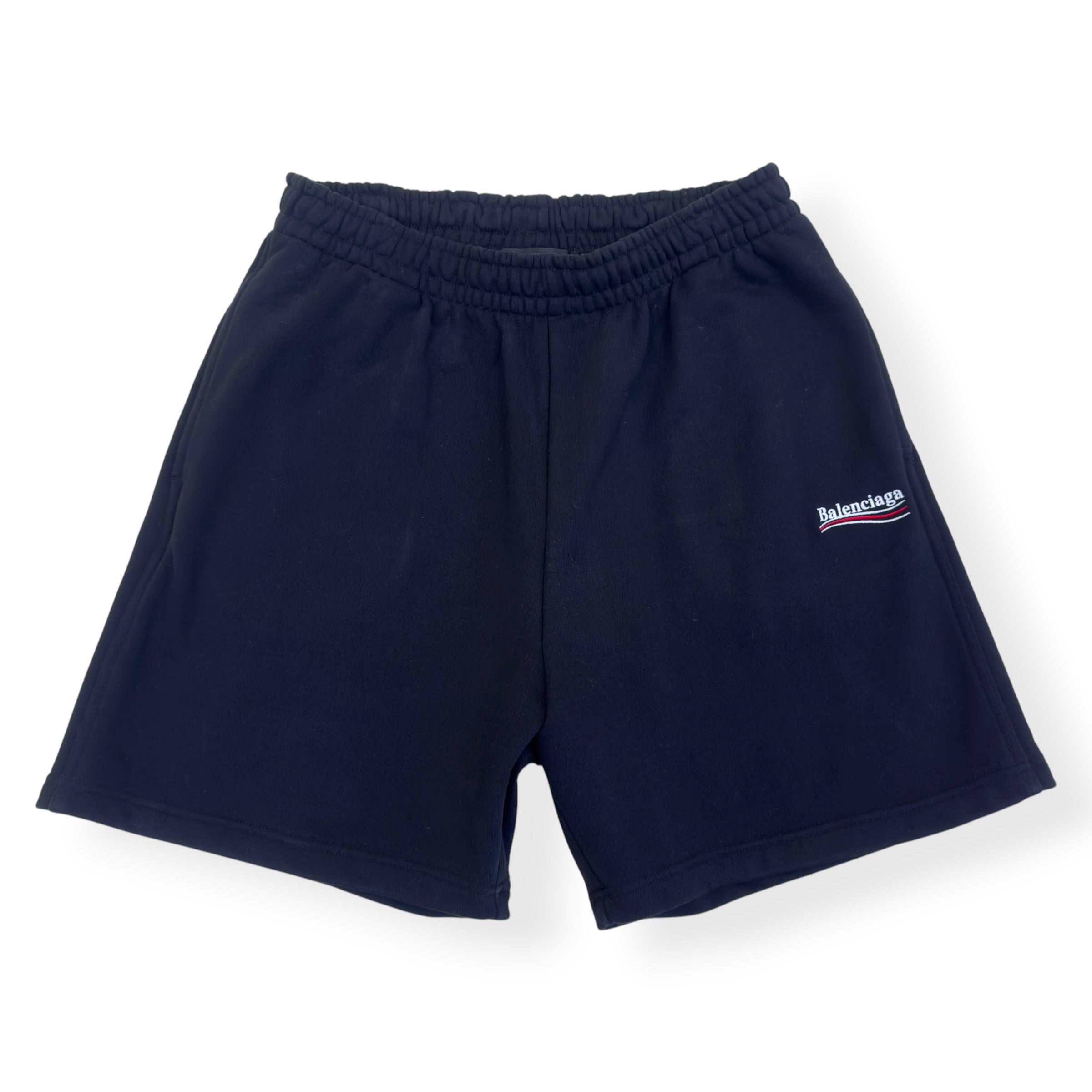 BALENCIAGA POLITICAL CAMPAIGN SWEAT SHORTS BLACK S