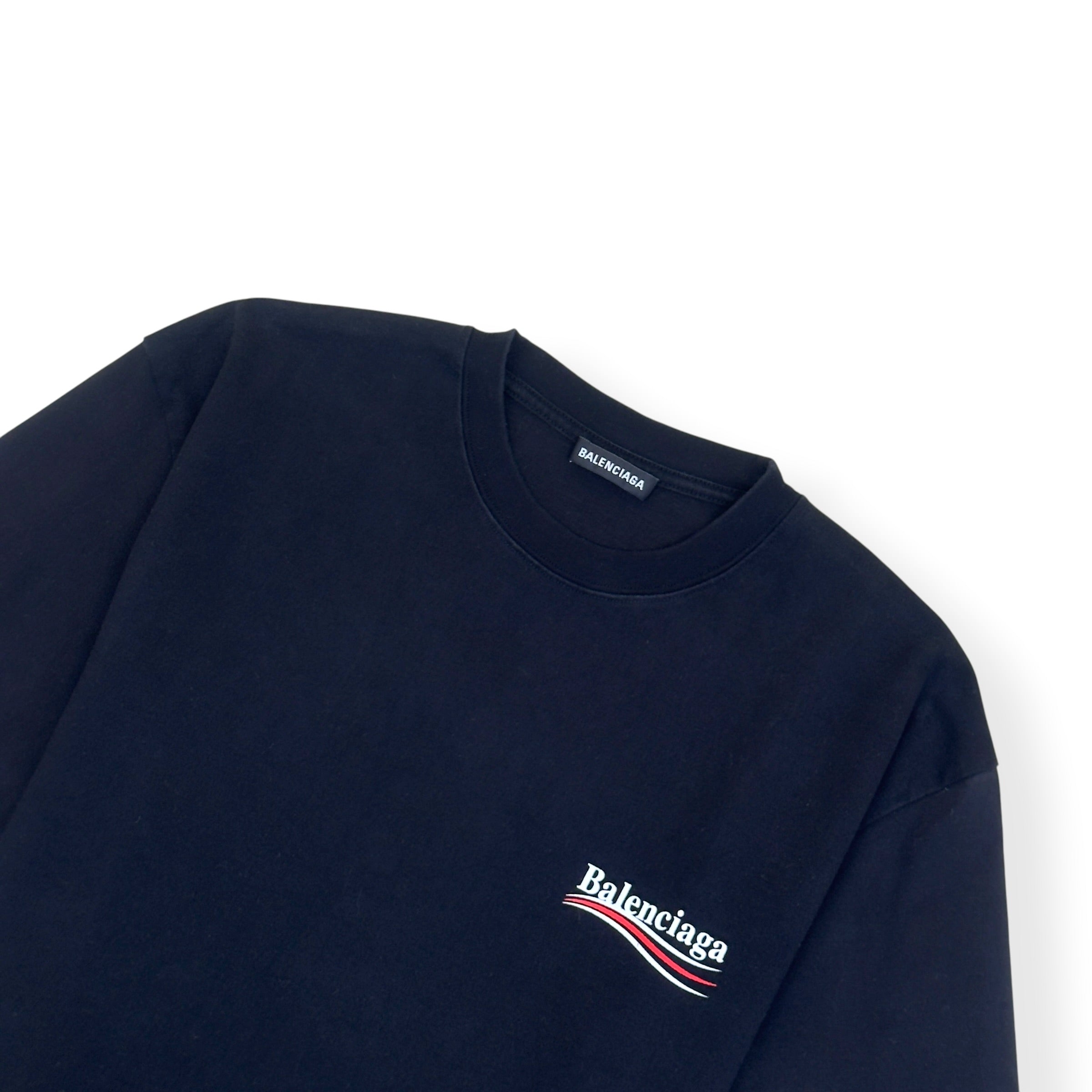 BALENCIAGA OVERSIZED POLITICAL CAMPAIGN T-SHIRT BLACK XXS