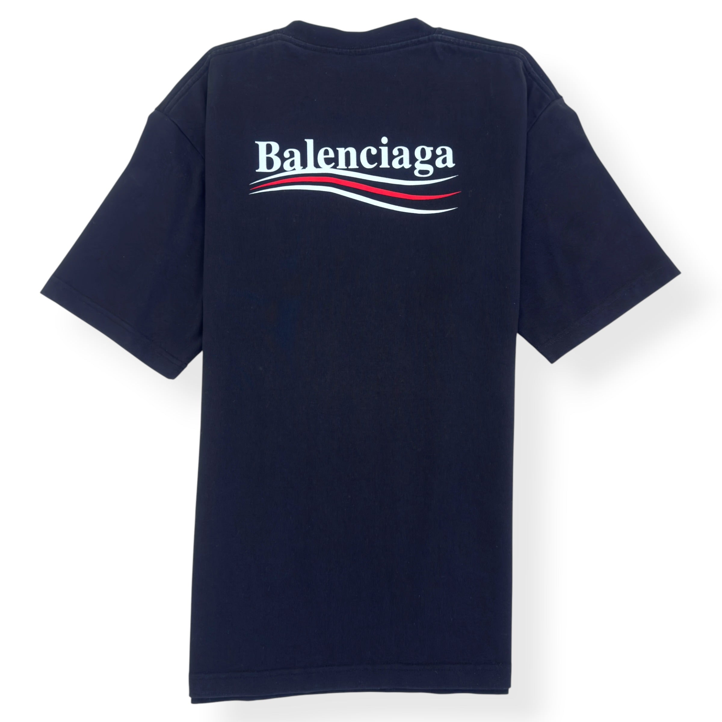 BALENCIAGA OVERSIZED POLITICAL CAMPAIGN T-SHIRT BLACK XXS