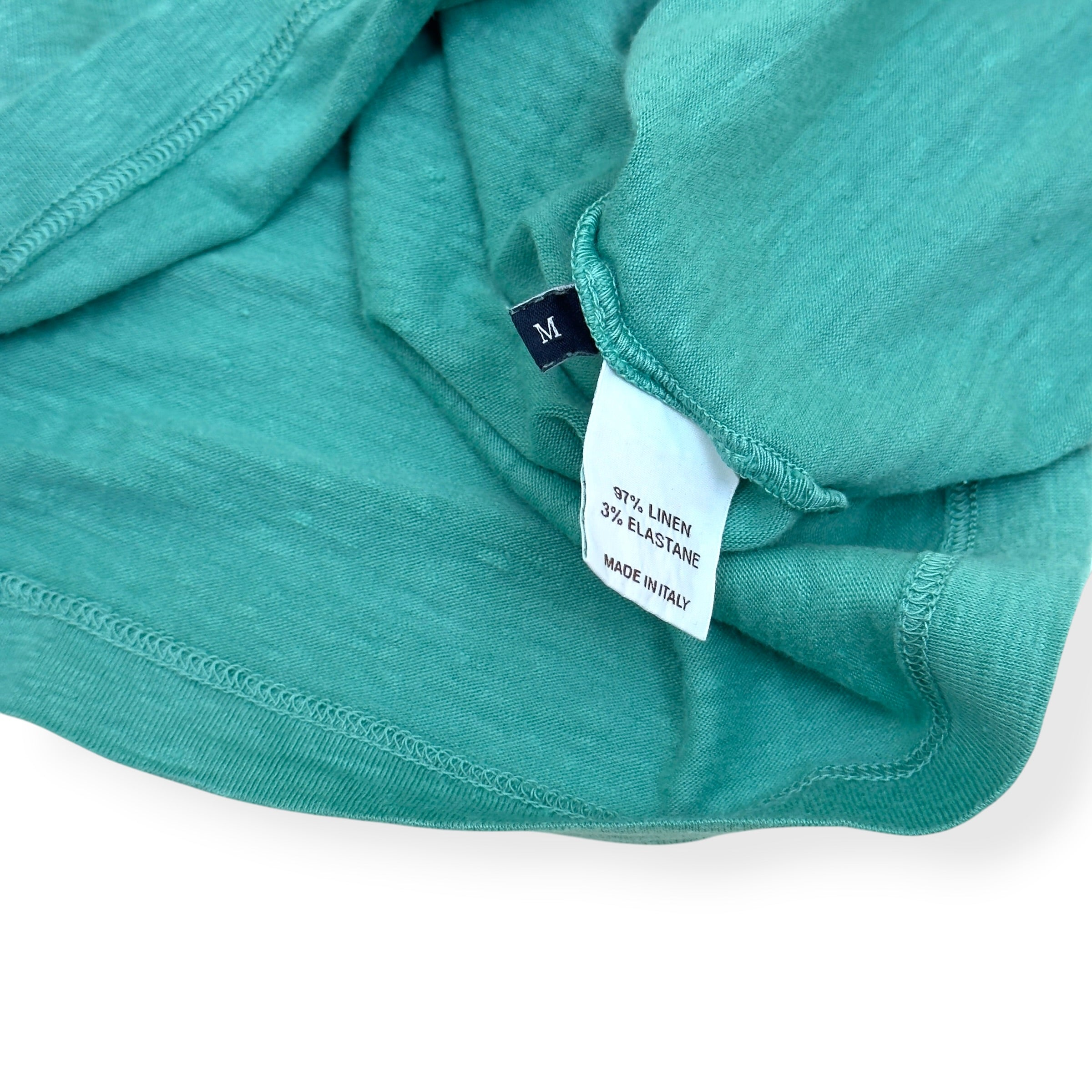 THOM SWEENEY LINEN POLO TEAL M