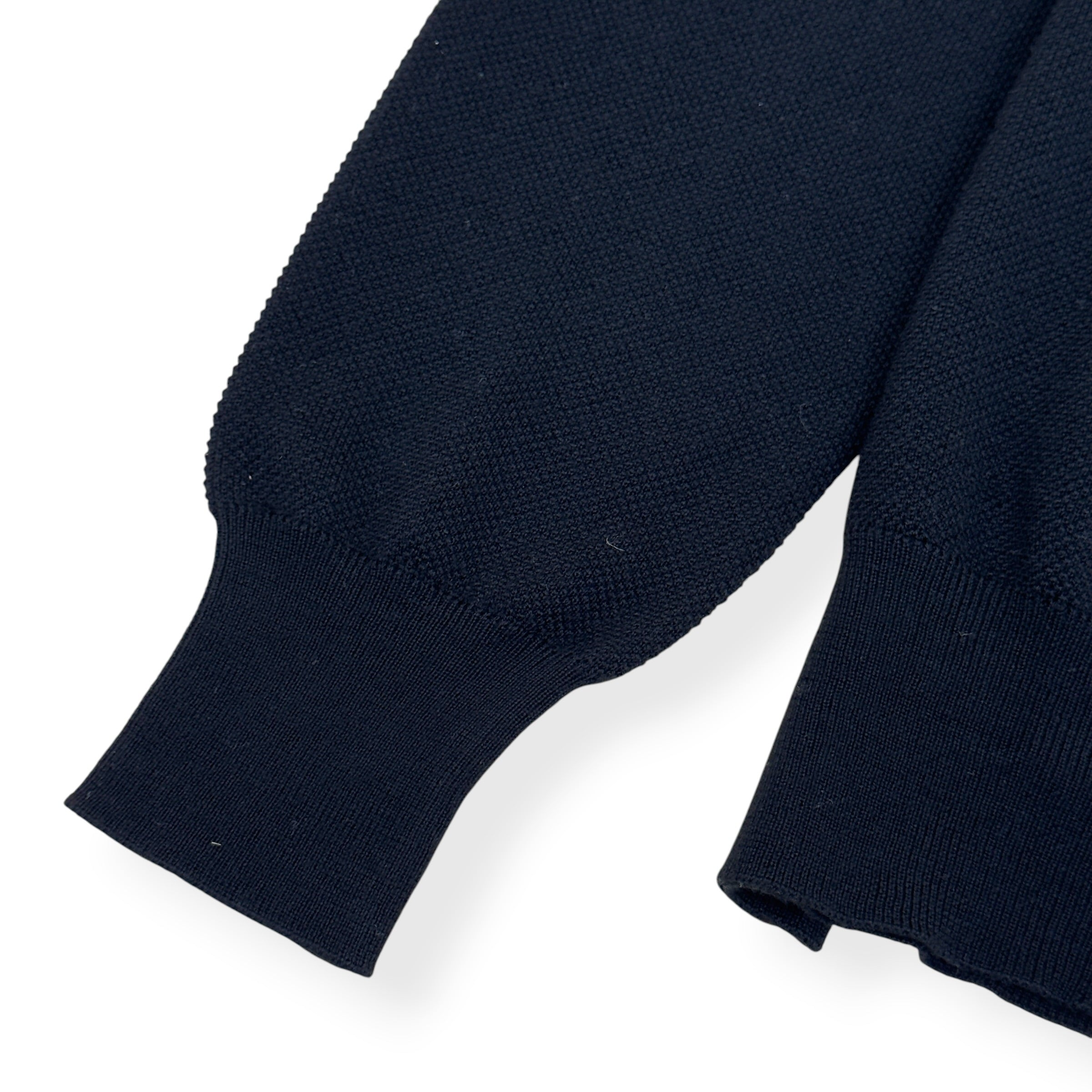THOM SWEENEY MERINO WOOL KNITTED POLO BLACK L