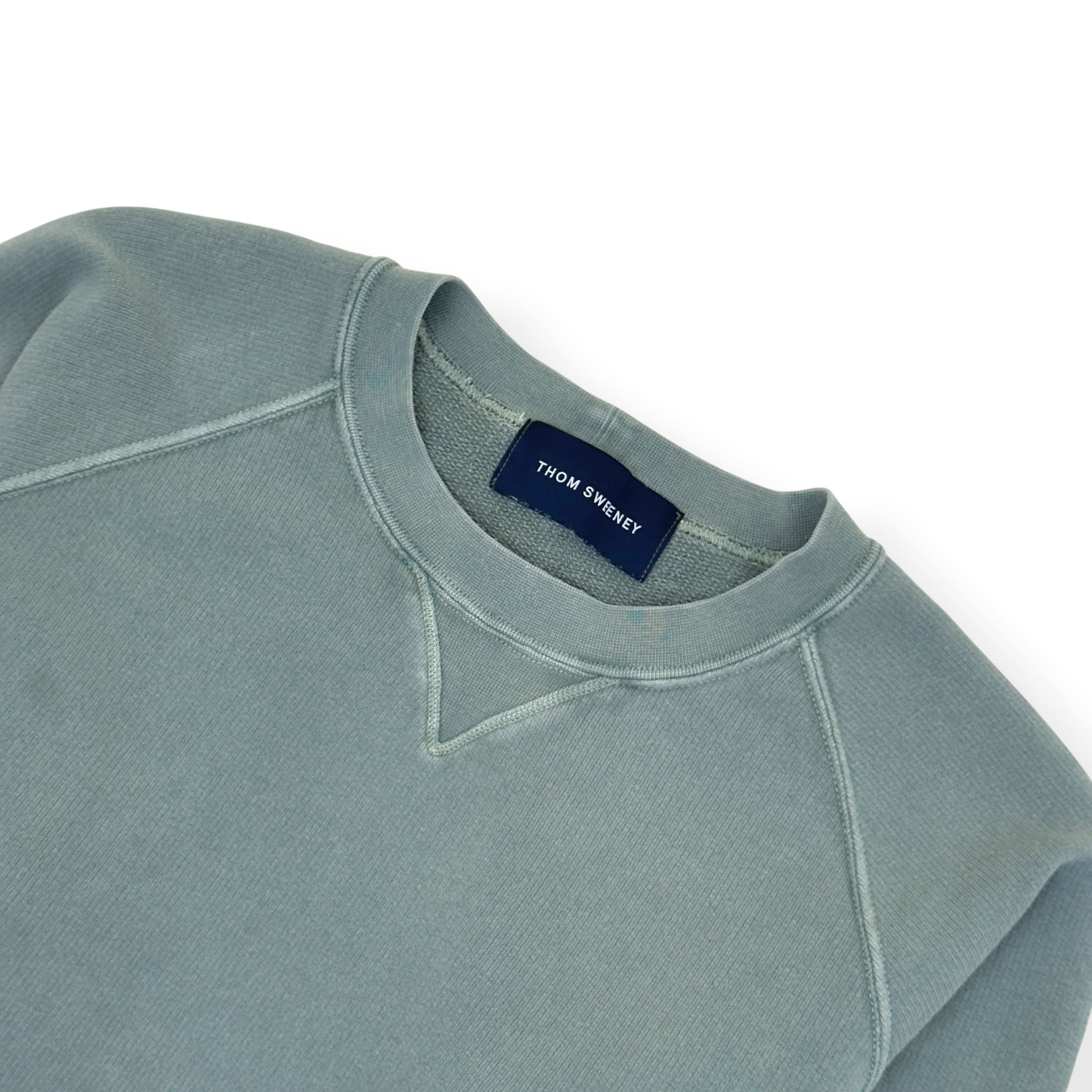 THOM SWEENEY COTTON RAGLAN SWEATSHIRT SAGE L