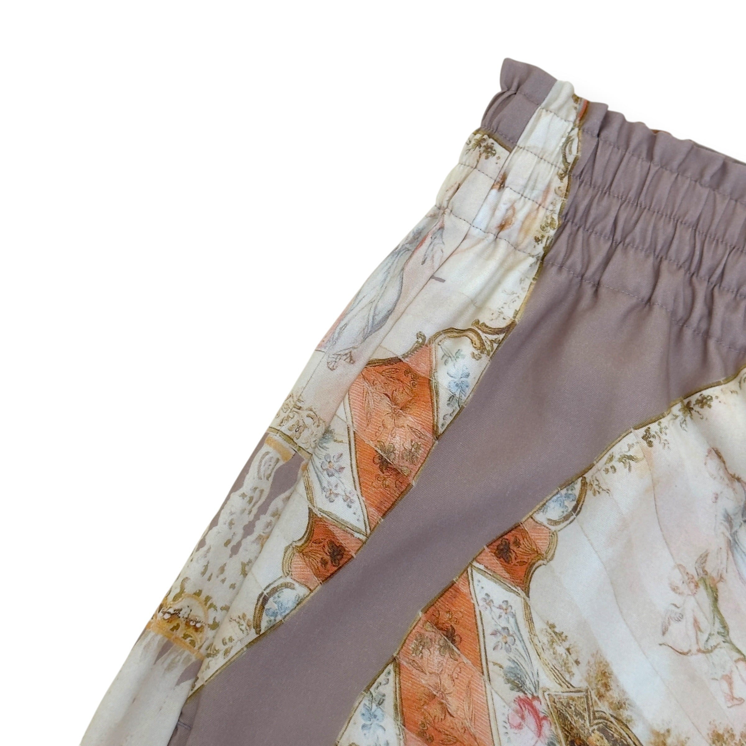 ACNE STUDIOS FAN PRINT WIDE LEG TROUSERS BEIGE SIZE 50 / L