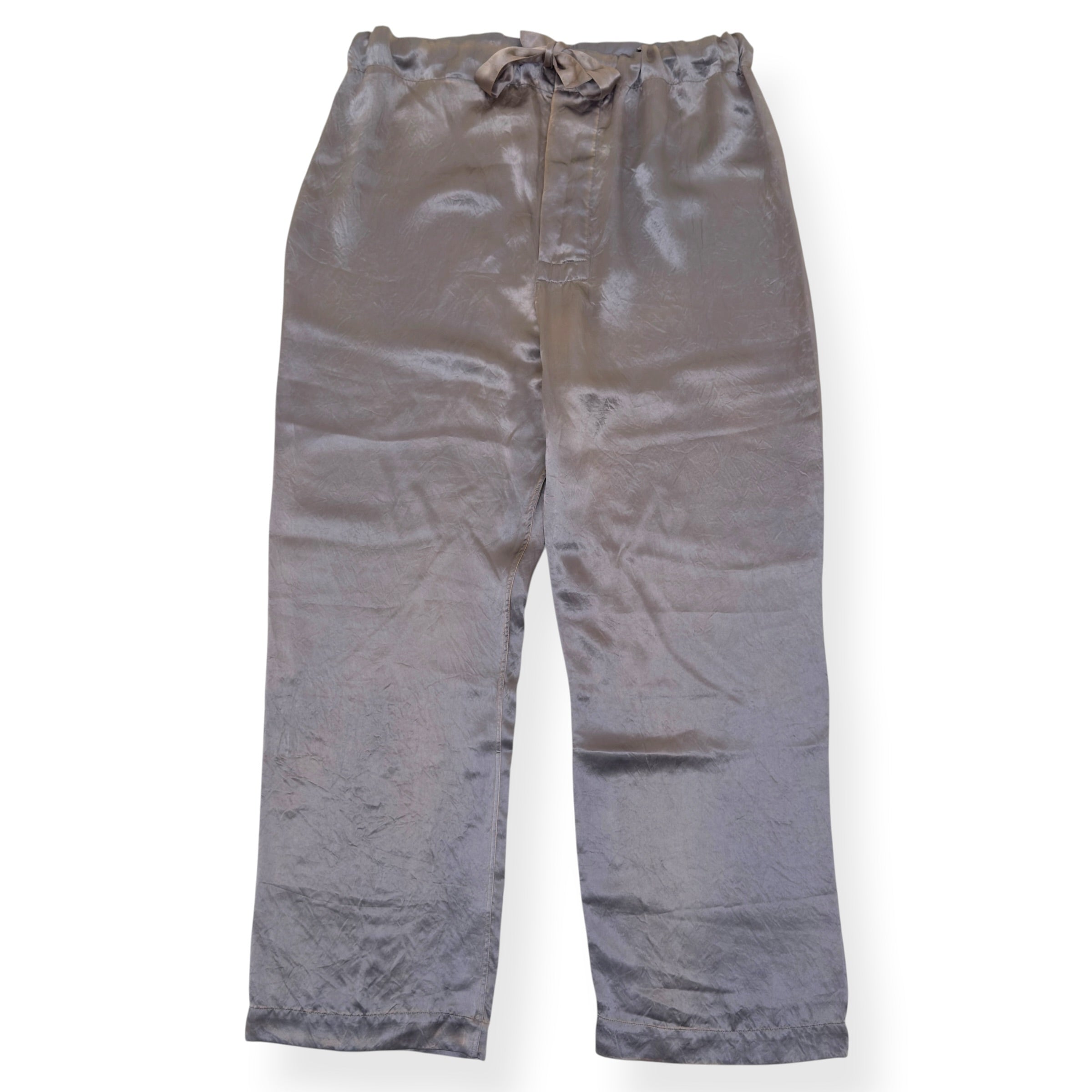 MAISON MARGIELA OVERSIZED SATIN DRAWSTRING TROUSERS SAGE 48 / M