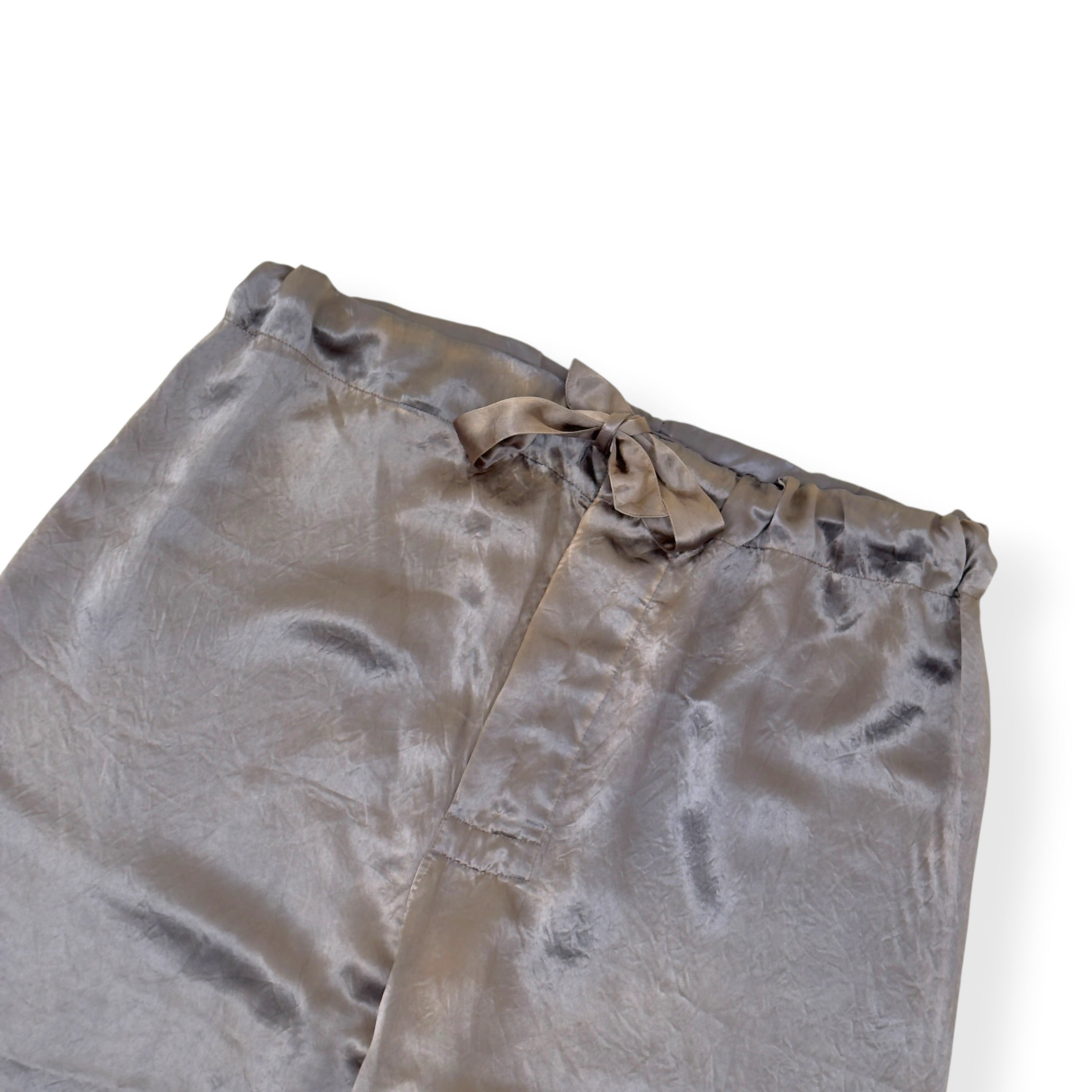 MAISON MARGIELA OVERSIZED SATIN DRAWSTRING TROUSERS SAGE 48 / M