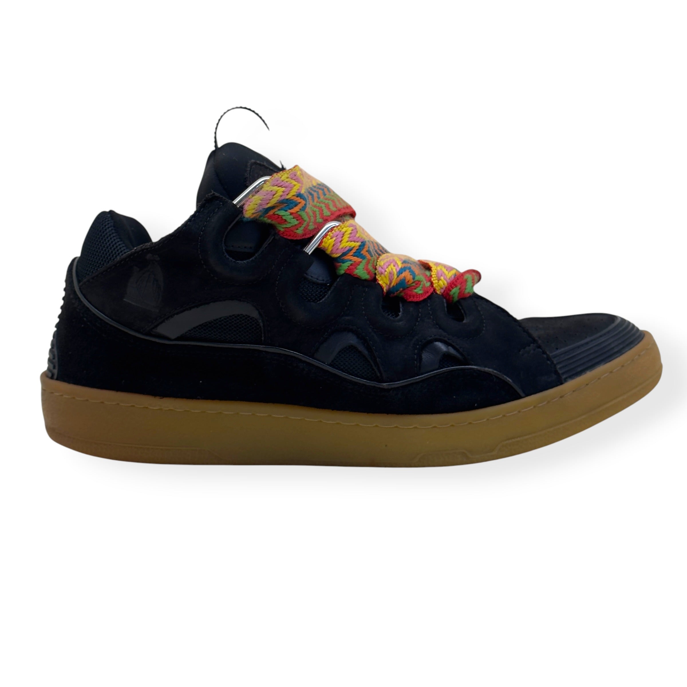 LANVIN CURB LEATHER SNEAKER BLACK / MULTICOLOURED 43 / UK9