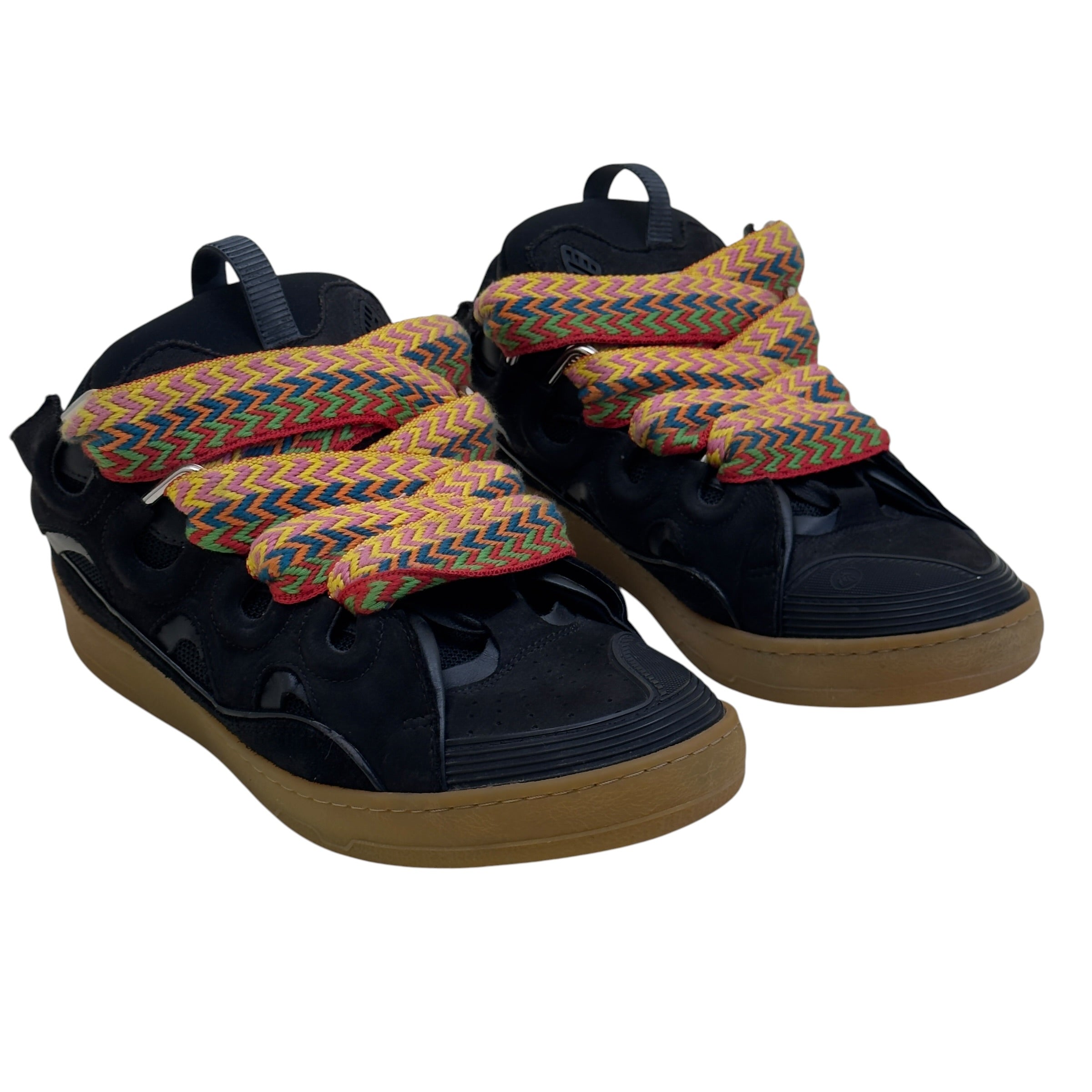 LANVIN CURB LEATHER SNEAKER BLACK / MULTICOLOURED 43 / UK9