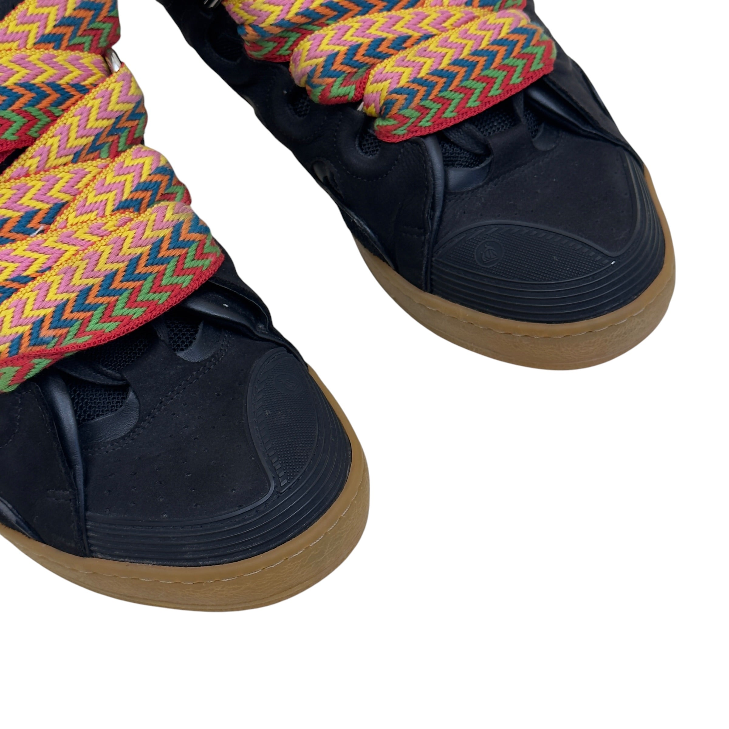 LANVIN CURB LEATHER SNEAKER BLACK / MULTICOLOURED 43 / UK9