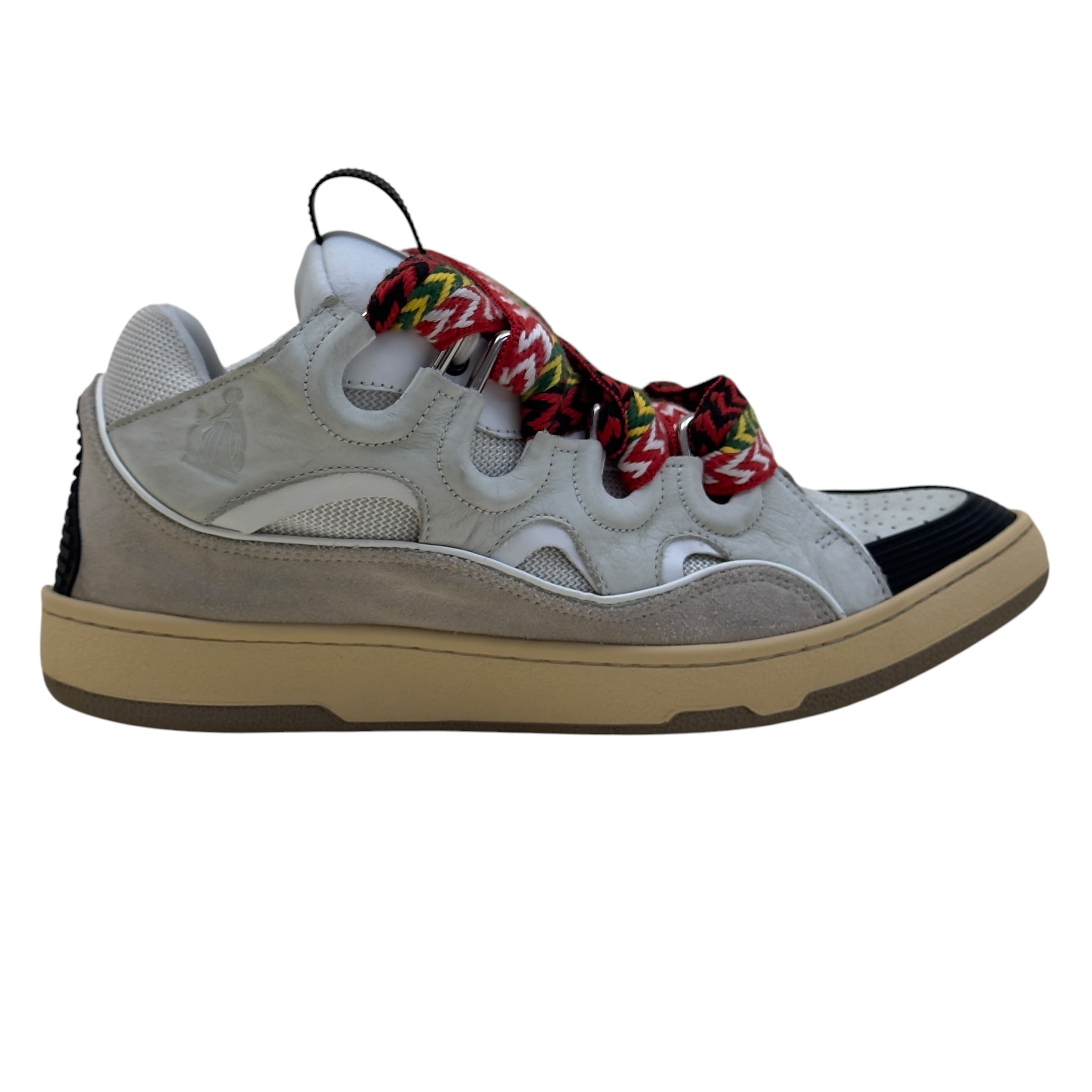 LANVIN CURB LEATHER SNEAKER WHITE / BLACK 43 / UK9
