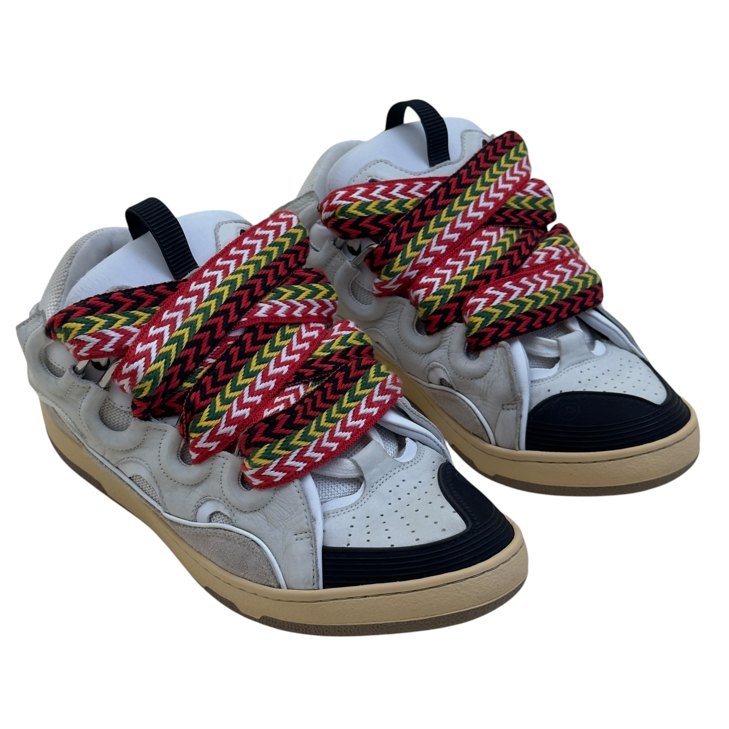LANVIN CURB LEATHER SNEAKER WHITE / BLACK 43 / UK9
