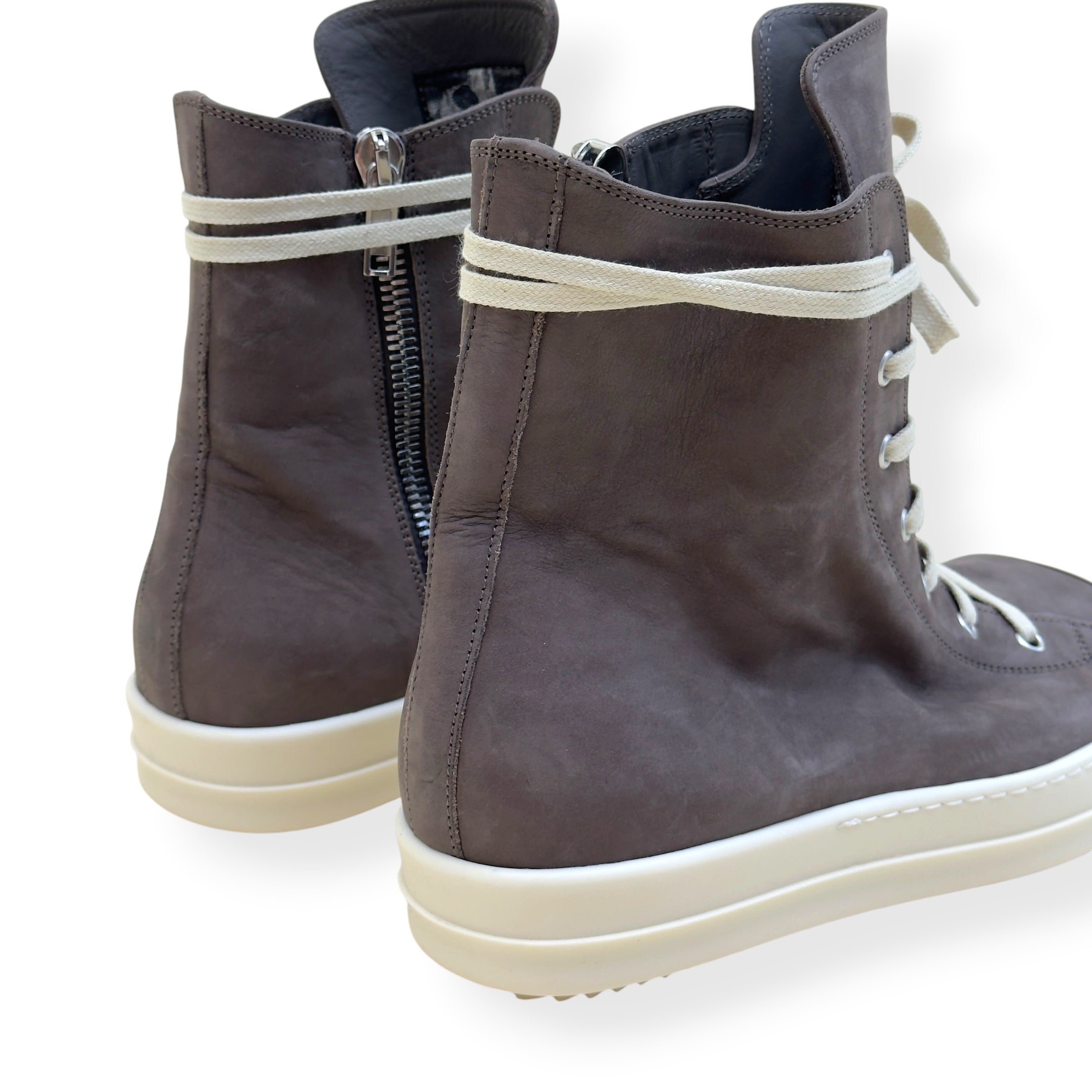RICK OWENS RAMONES HIGH-TOP SNEAKER BROWN 45 / UK11