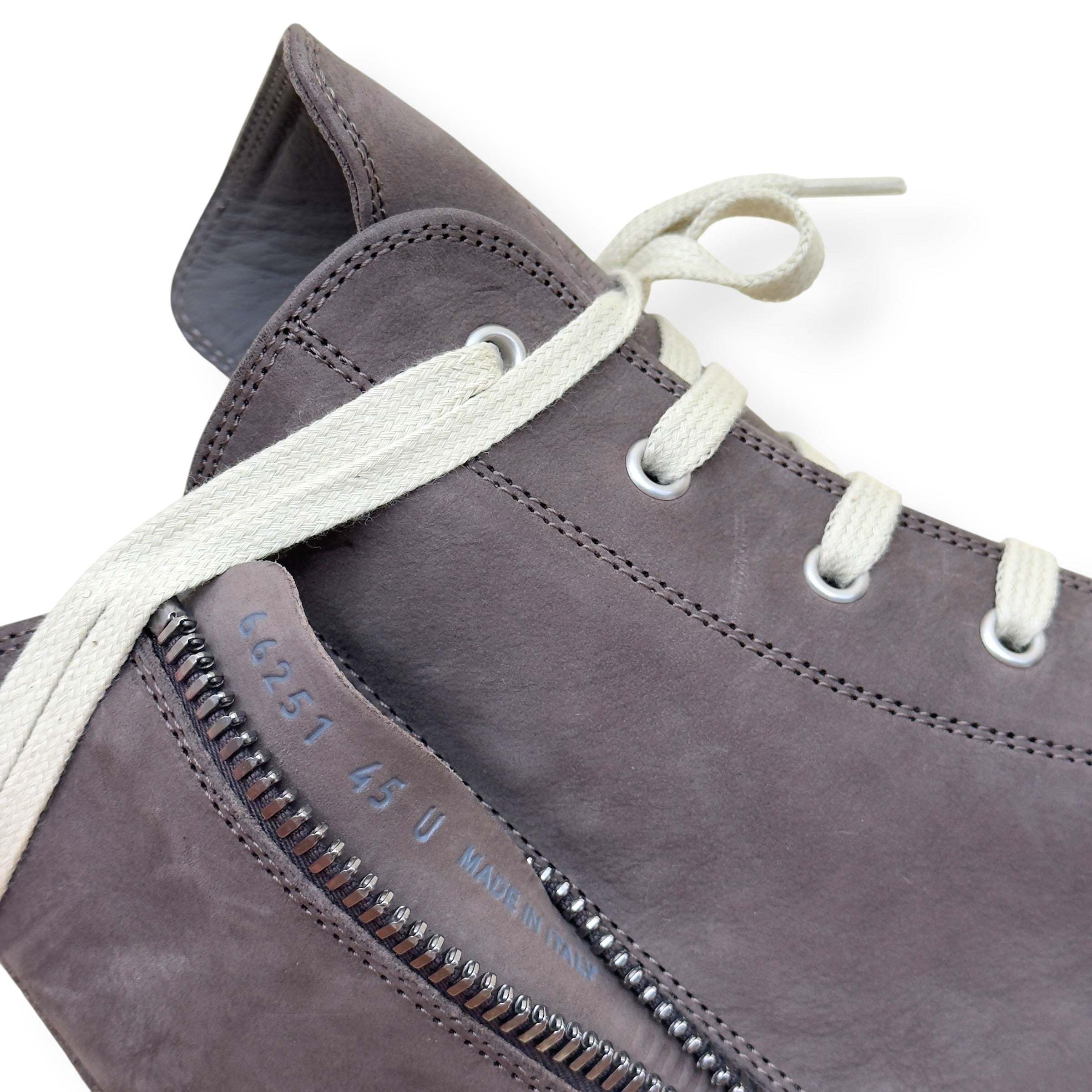 RICK OWENS RAMONES HIGH-TOP SNEAKER BROWN 45 / UK11