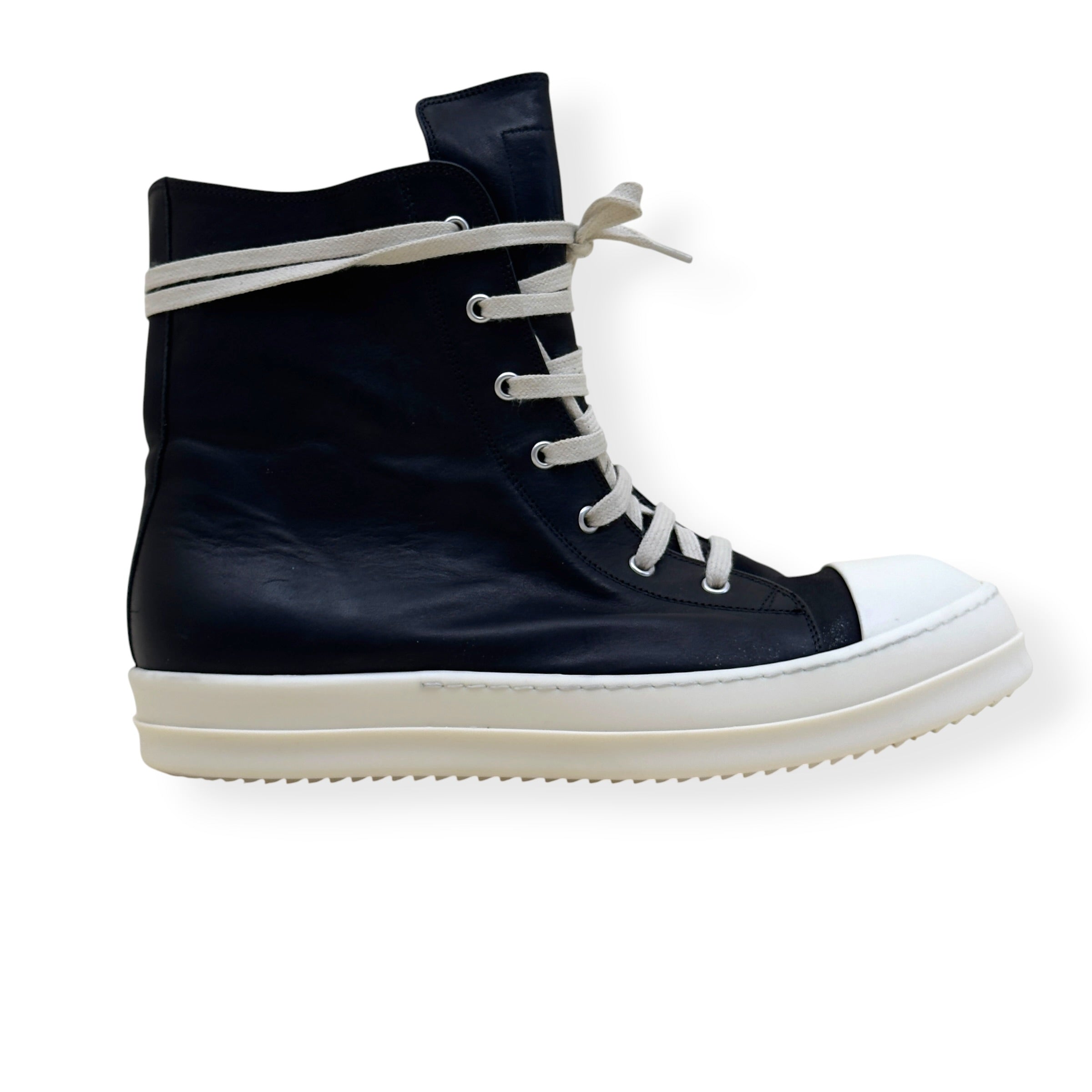 RICK OWENS RAMONES HIGH-TOP SNEAKER BLACK 45 / UK11