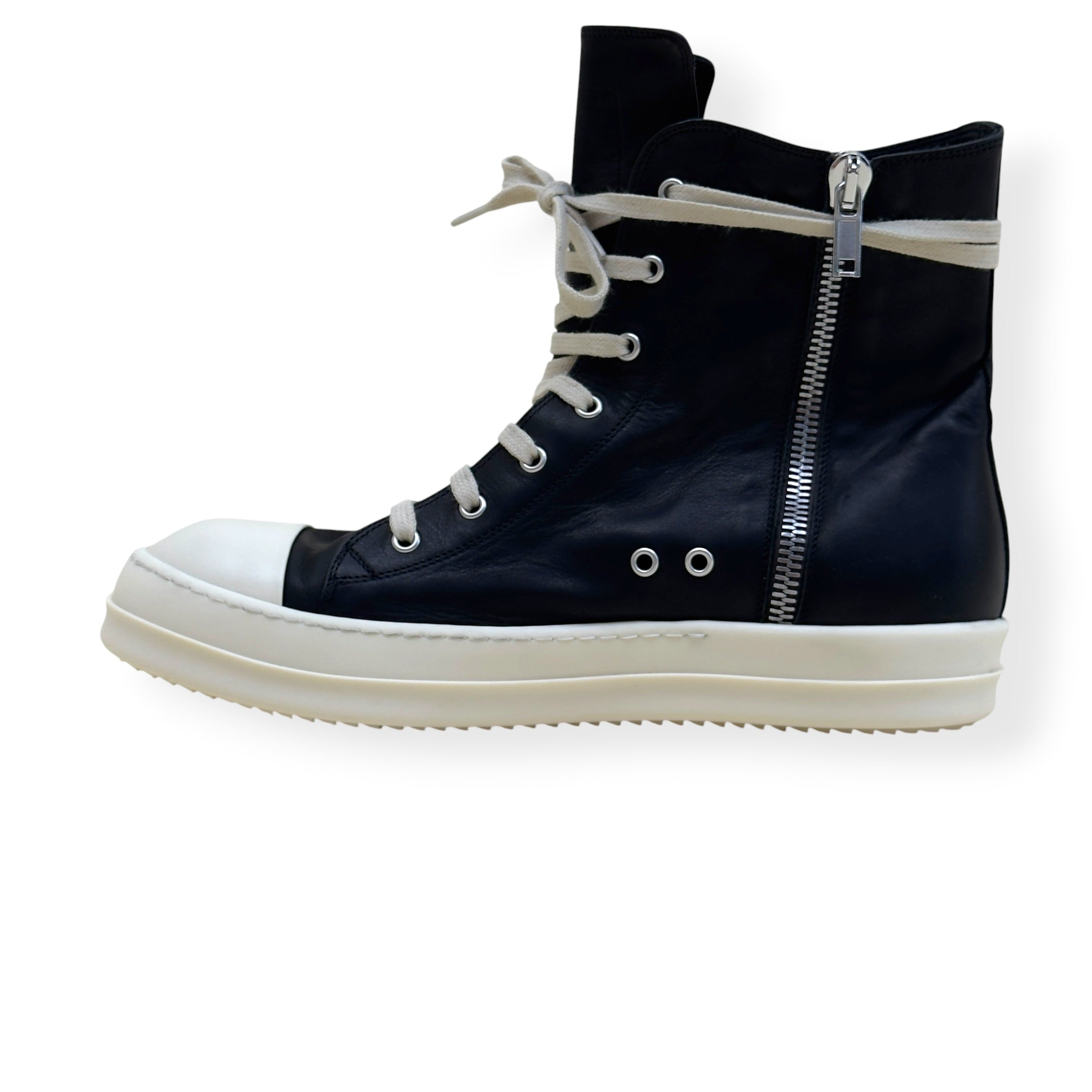RICK OWENS RAMONES HIGH-TOP SNEAKER BLACK 45 / UK11
