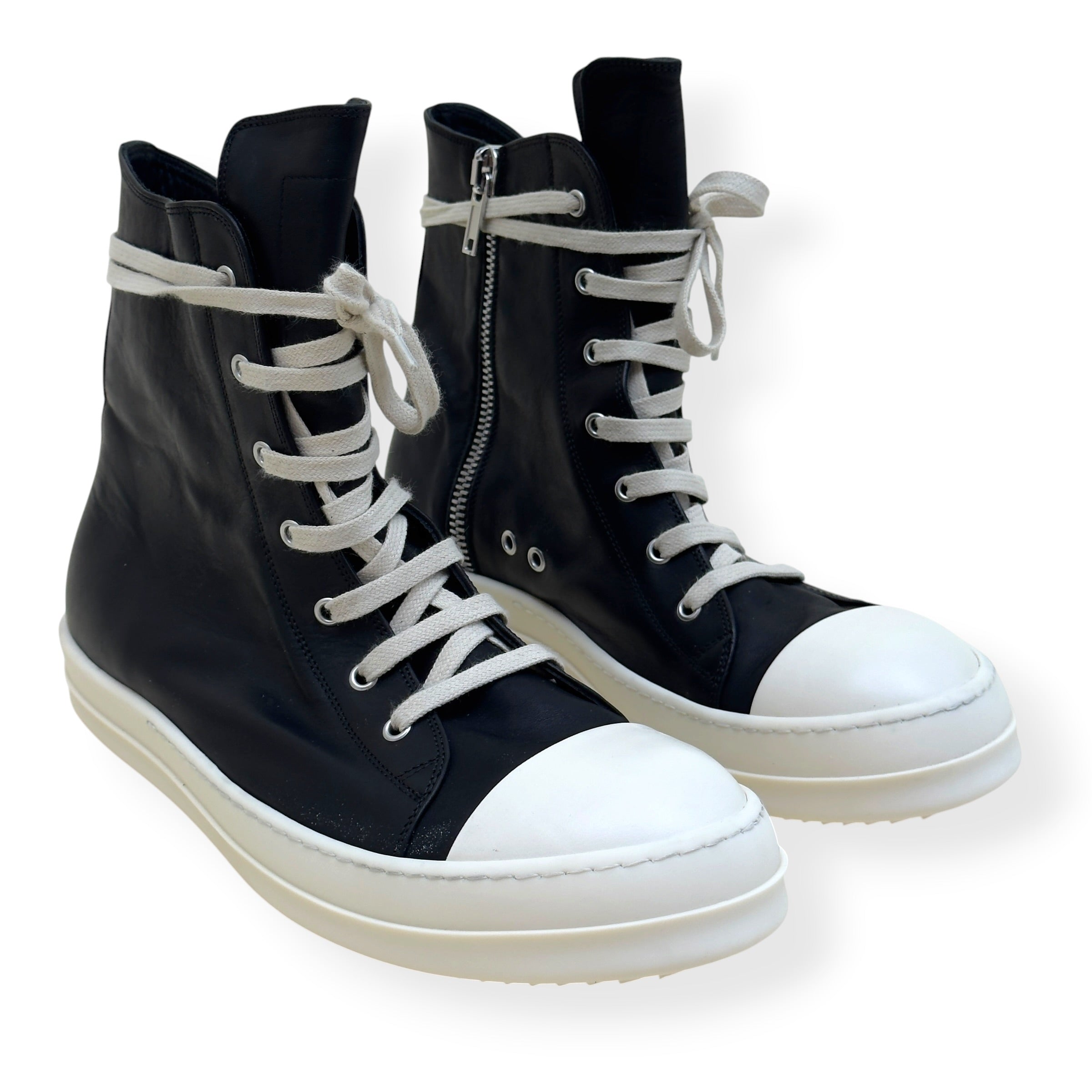 RICK OWENS RAMONES HIGH-TOP SNEAKER BLACK 45 / UK11