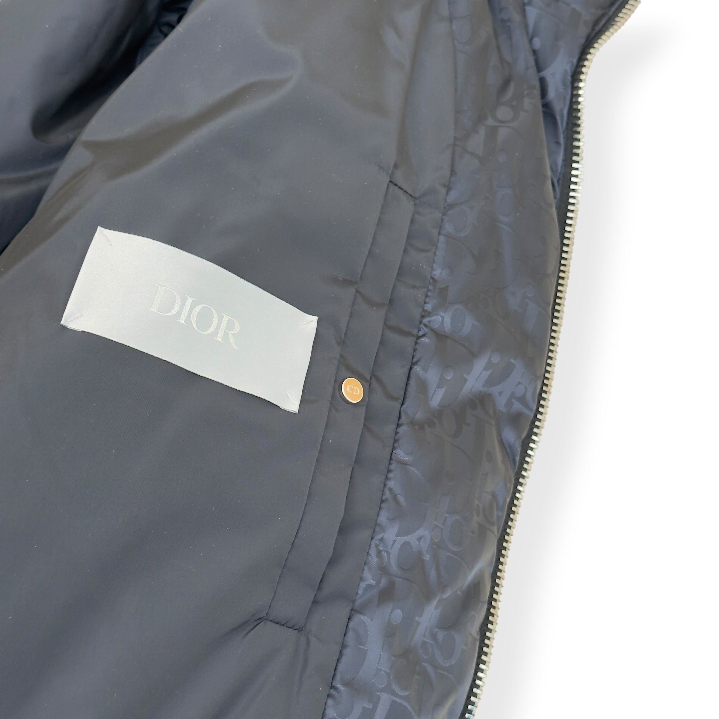 DIOR OBLIQUE DOWN PUFFER JACKET BLACK 50 / L