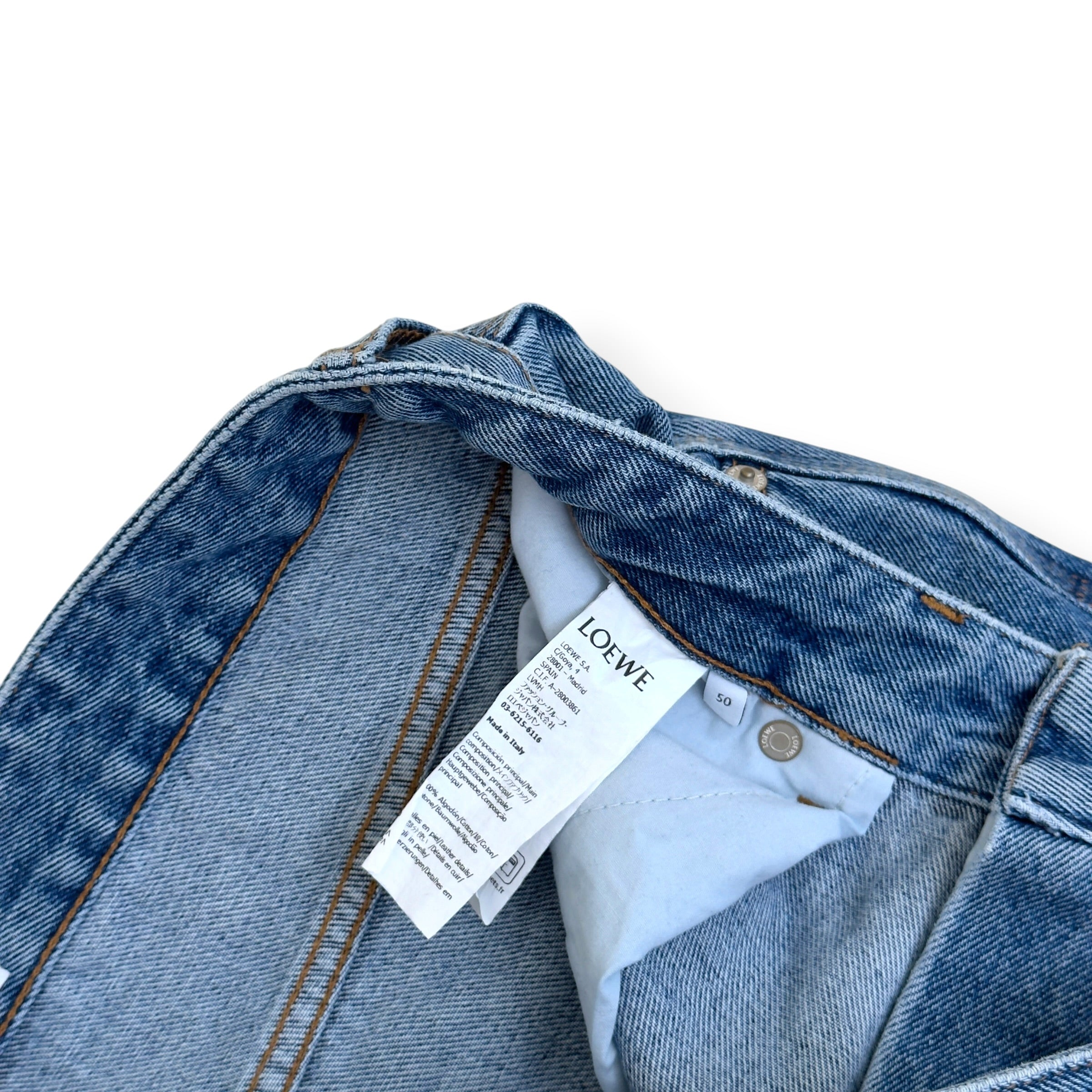 LOEWE ANAGRAM WIDE LEG JEANS BLUE 50 / L