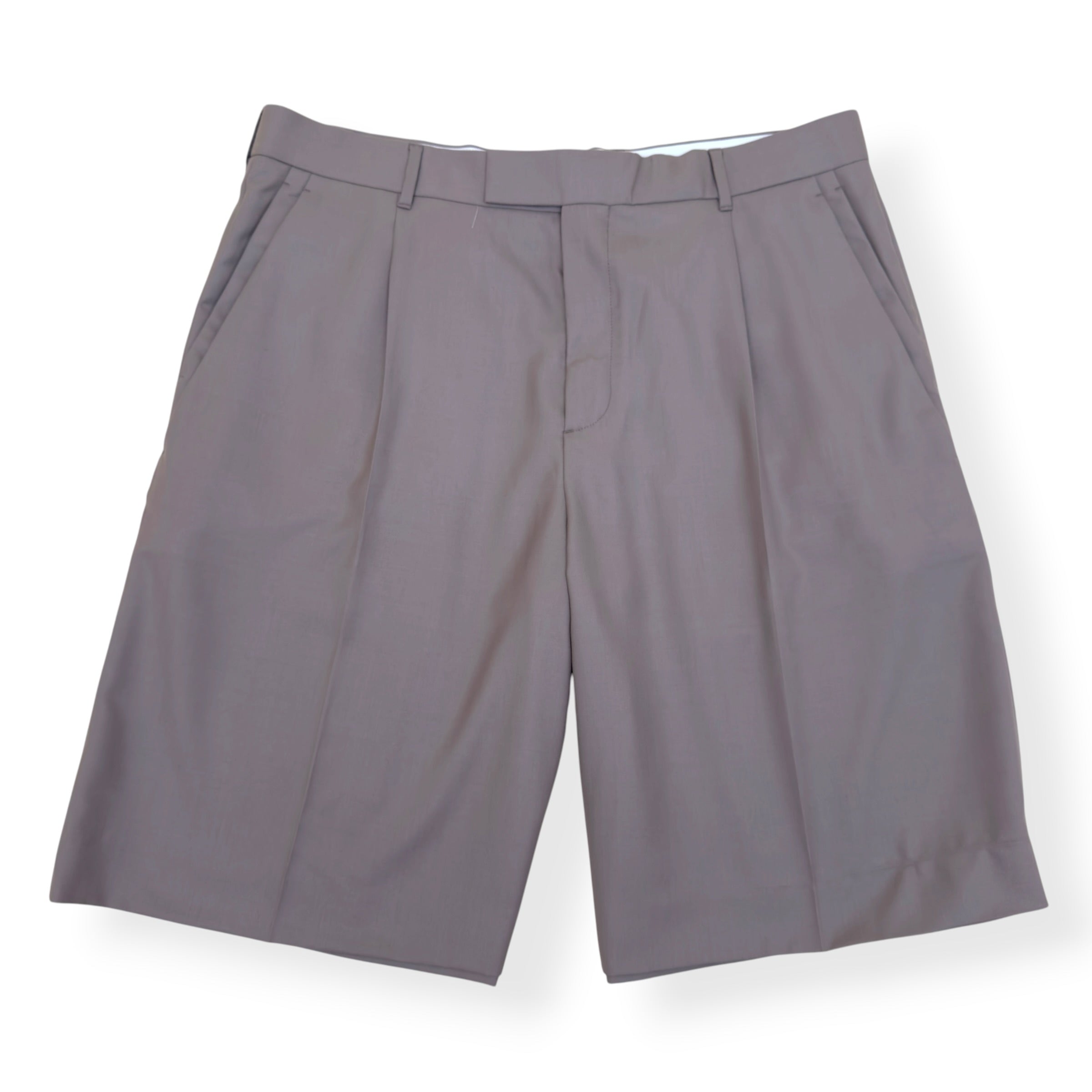 DIOR CASHMERE / WOOL PLEATED SHORTS TAUPE 52 / XL