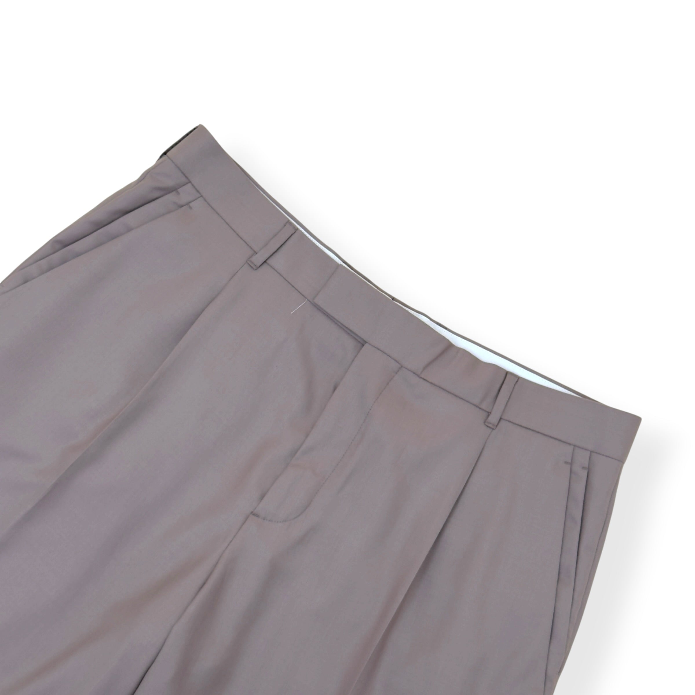DIOR CASHMERE / WOOL PLEATED SHORTS TAUPE 52 / XL
