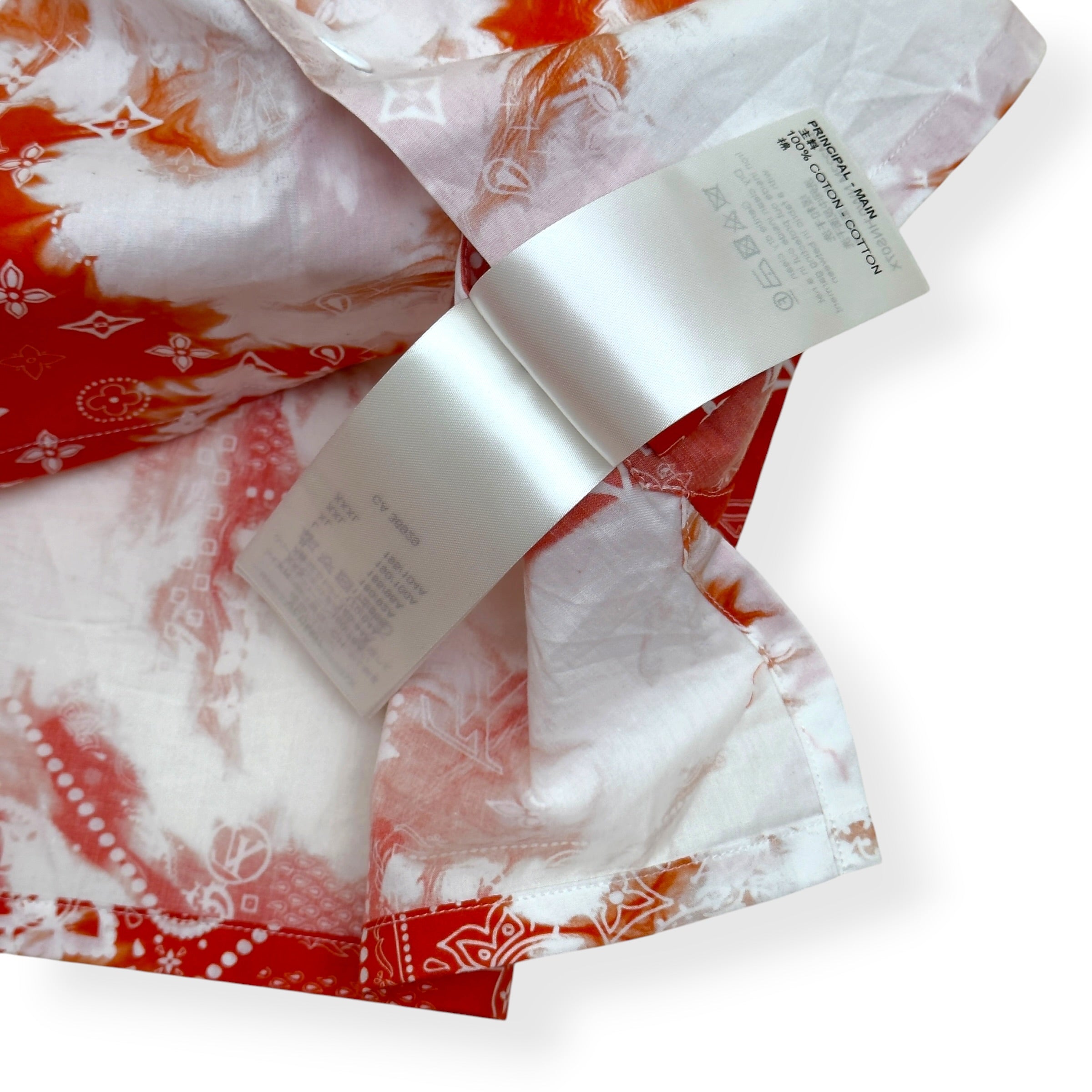 LOUIS VUITTON MONOGRAM BANDANA SHIRT RED / WHITE L