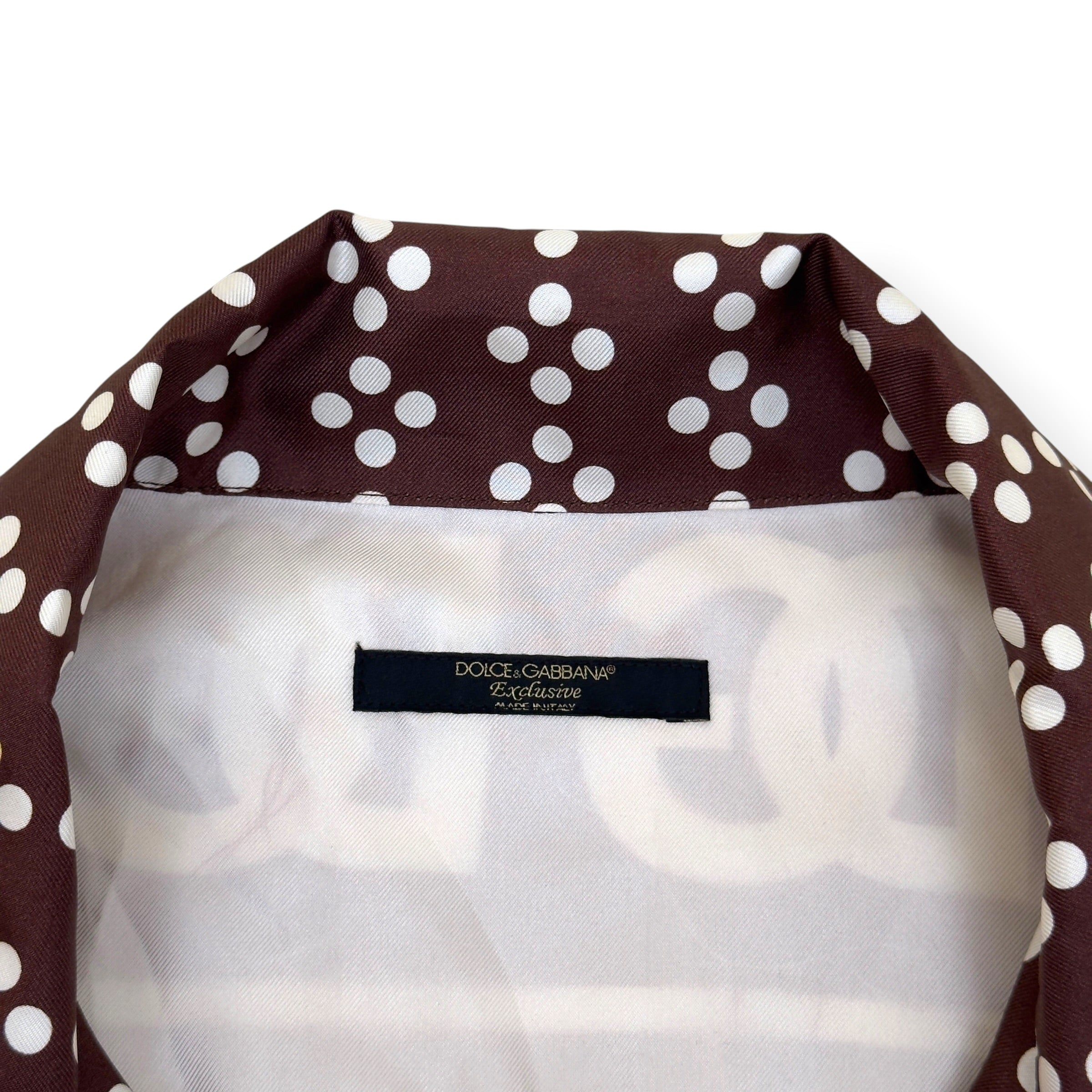 DOLCE & GABBANA DG MONOGRAM SILK SHIRT BURGUNDY 42 / L