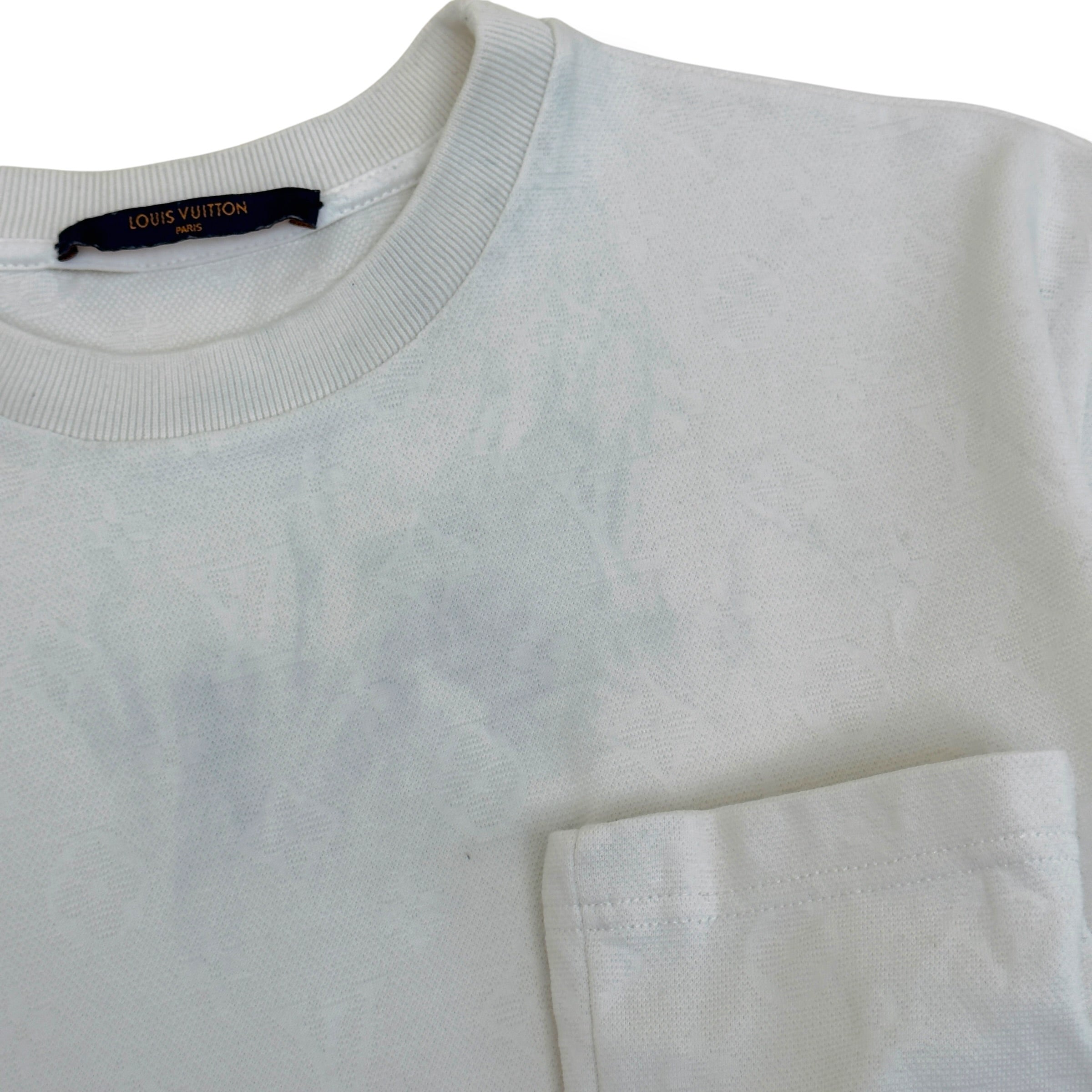 LOUIS VUITTON MONOGRAM SIGNATURE 3D POCKET T-SHIRT WHITE M