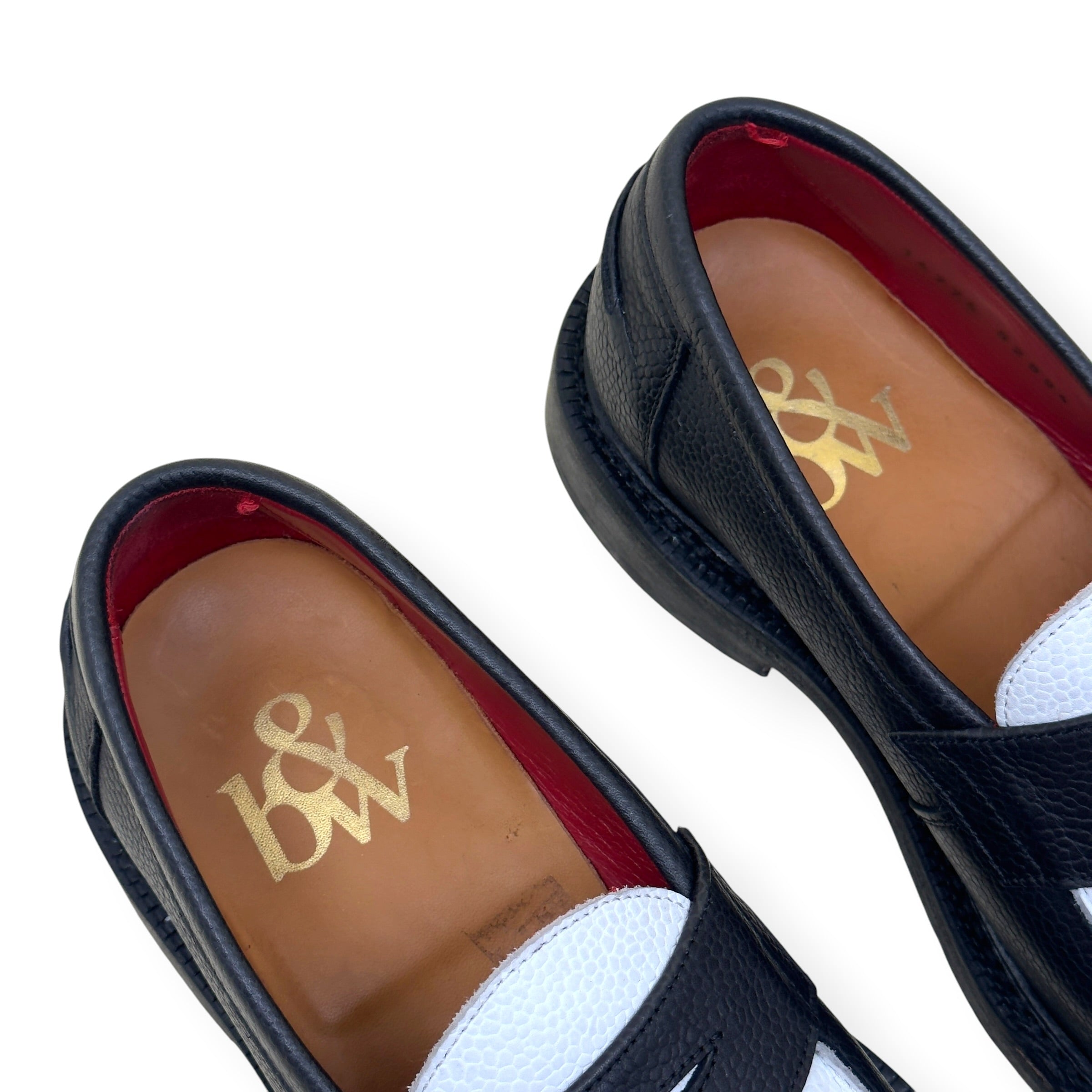 BLACKSTOCK & WEBER ELLIS LOAFERS BLACK / WHITE US6.5 / UK5.5