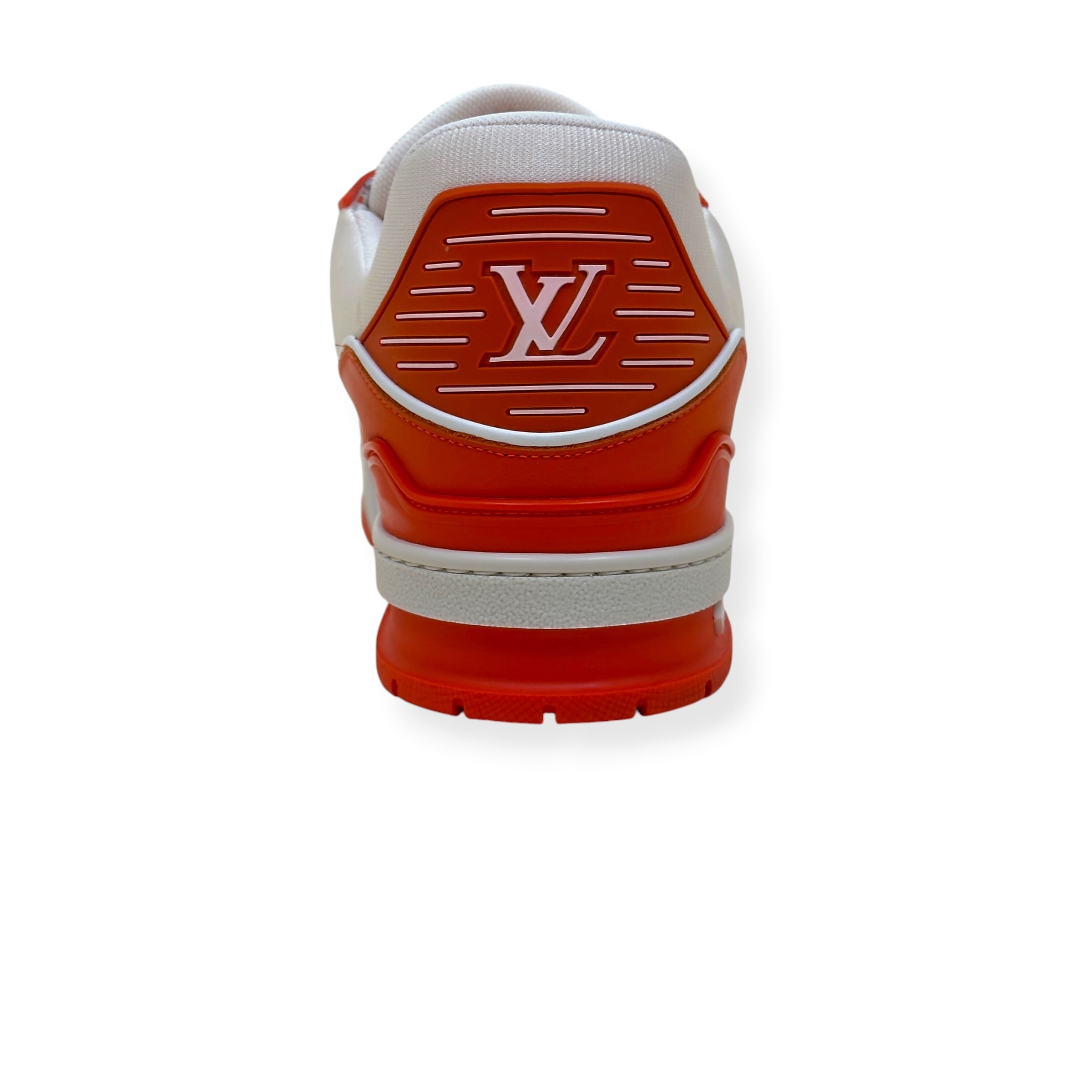 LOUIS VUITTON LEATHER LV TRAINER ORANGE / WHITE UK11