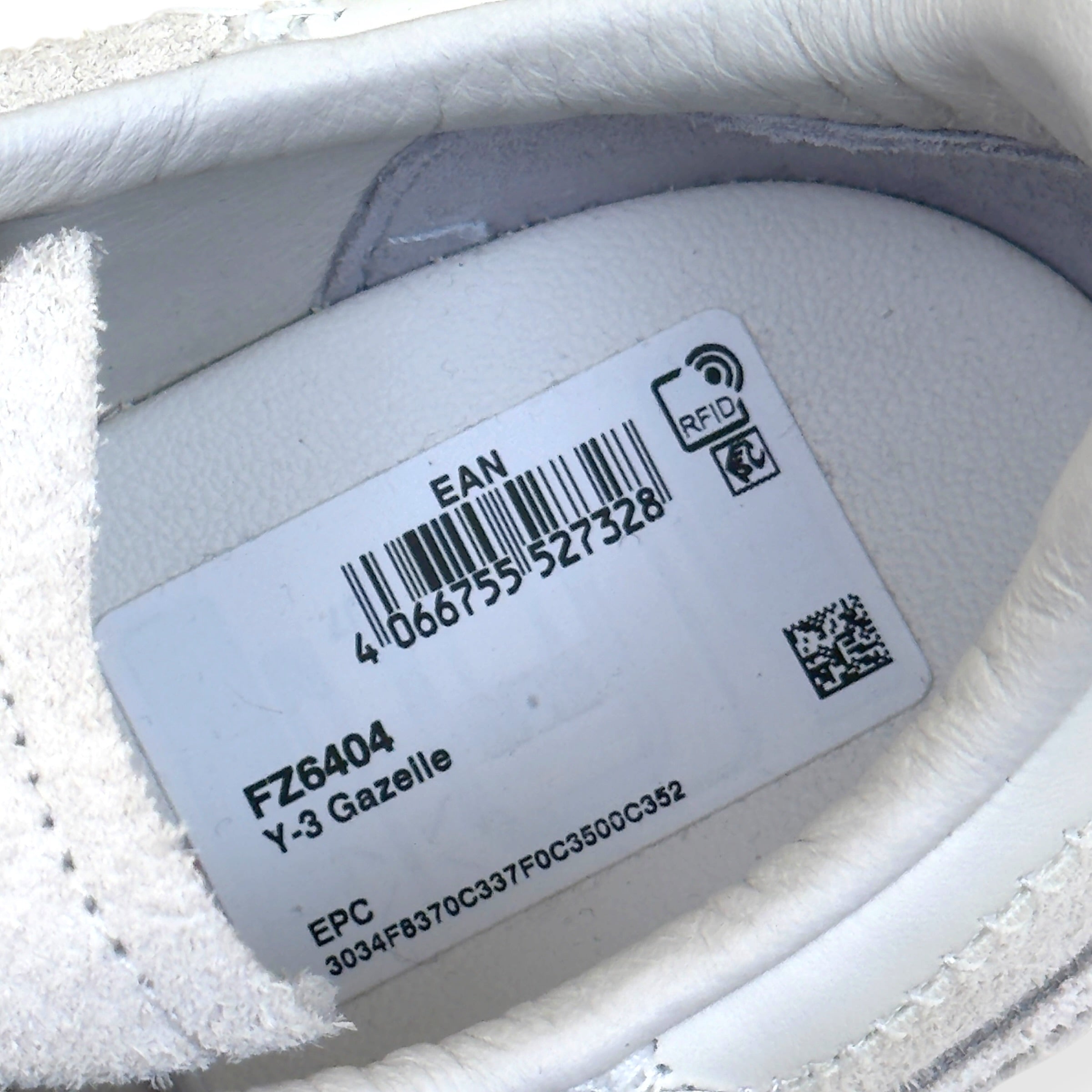 ADIDAS Y-3 GAZELLE SNEAKER CLEAR ONIX UK10.5