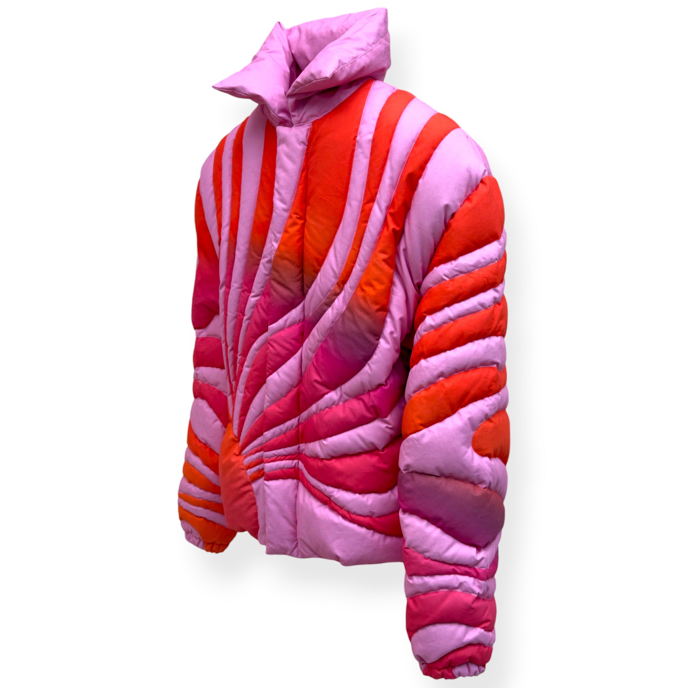 ERL SUNBURST PRINT PUFFER JACKET PINK XL