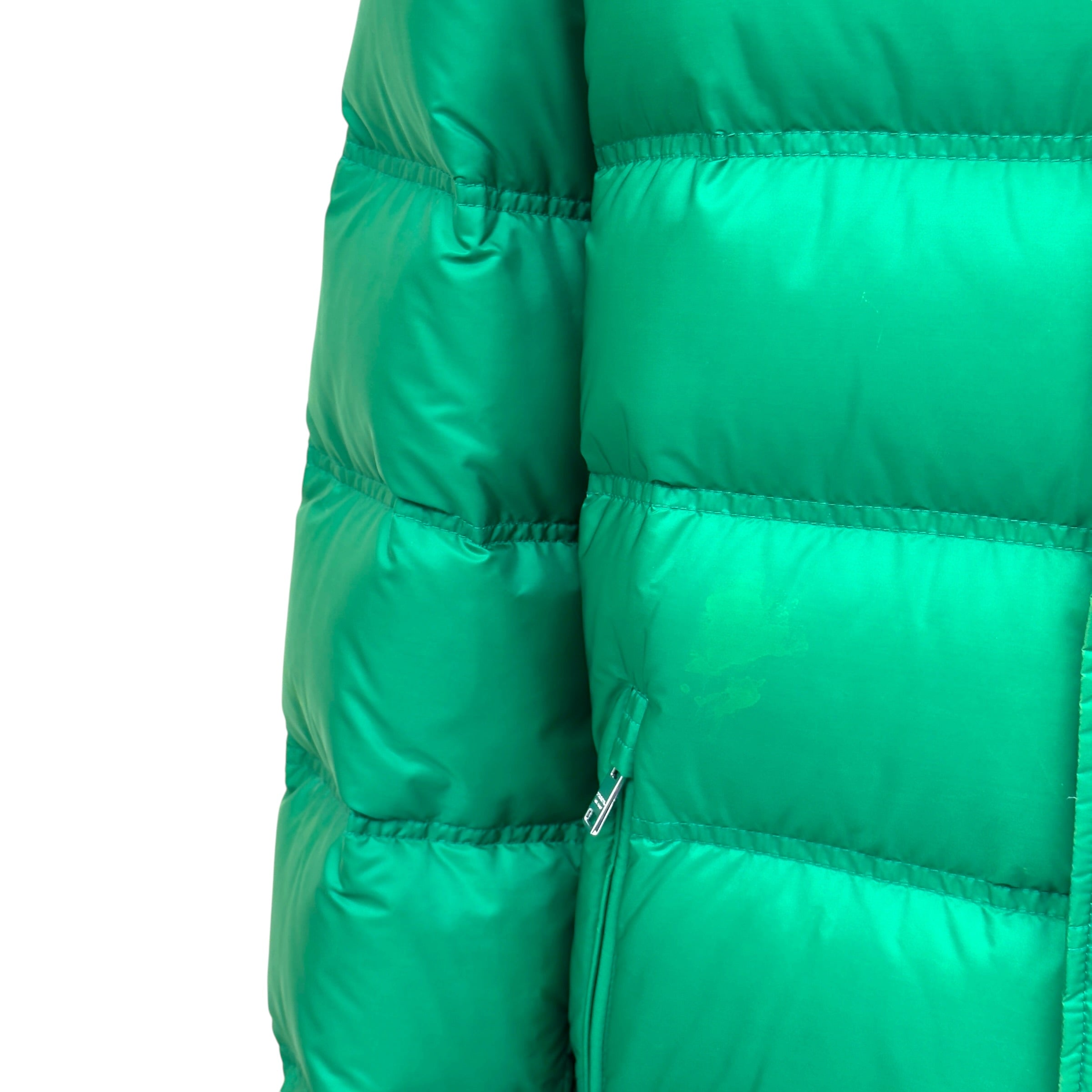 PRADA DOWN HOODED PUFFER JACKET GREEN 56 / XL