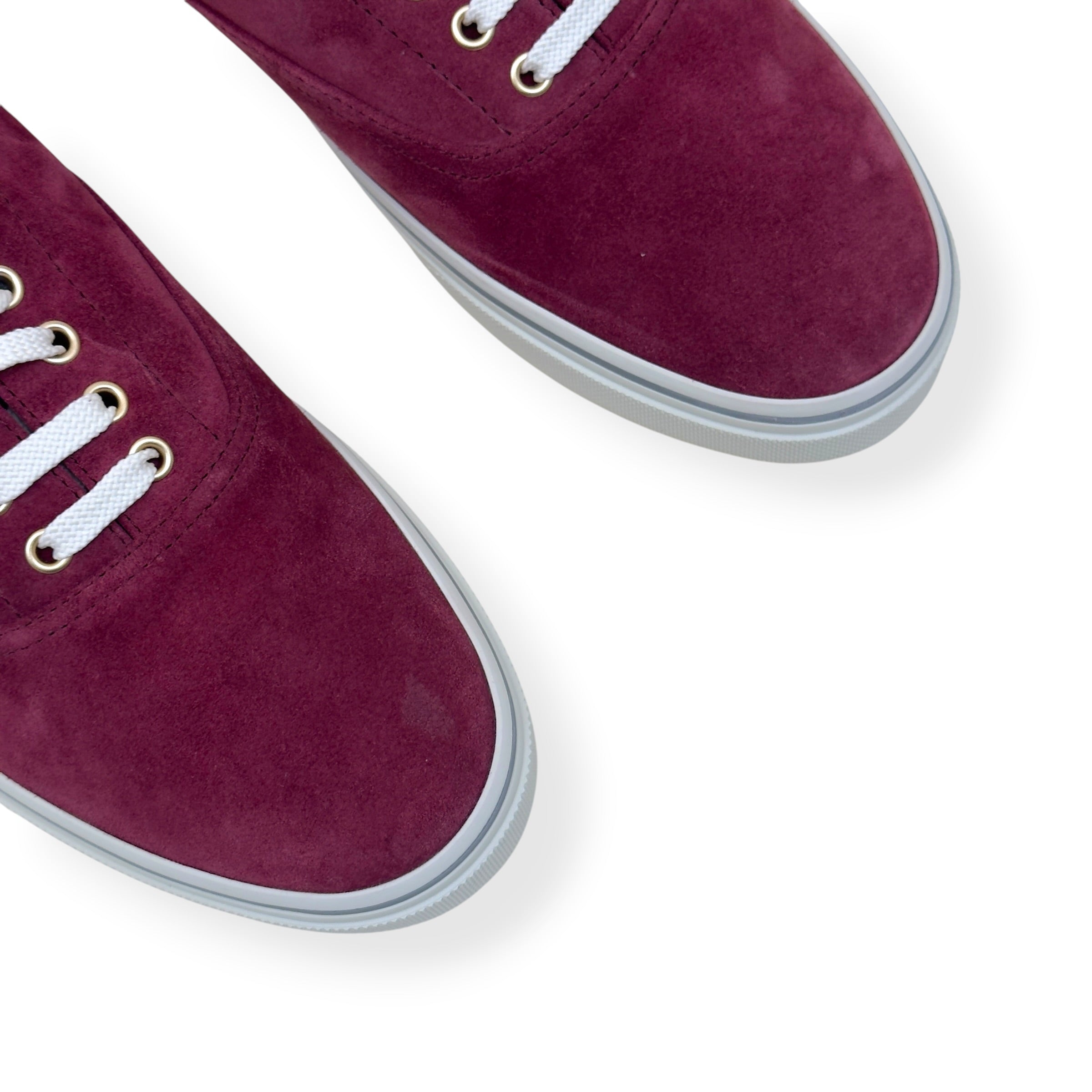 BRUNELLO CUCINELLI SUEDE SNEAKER BORDEAUX RED 45.5 / UK11.5