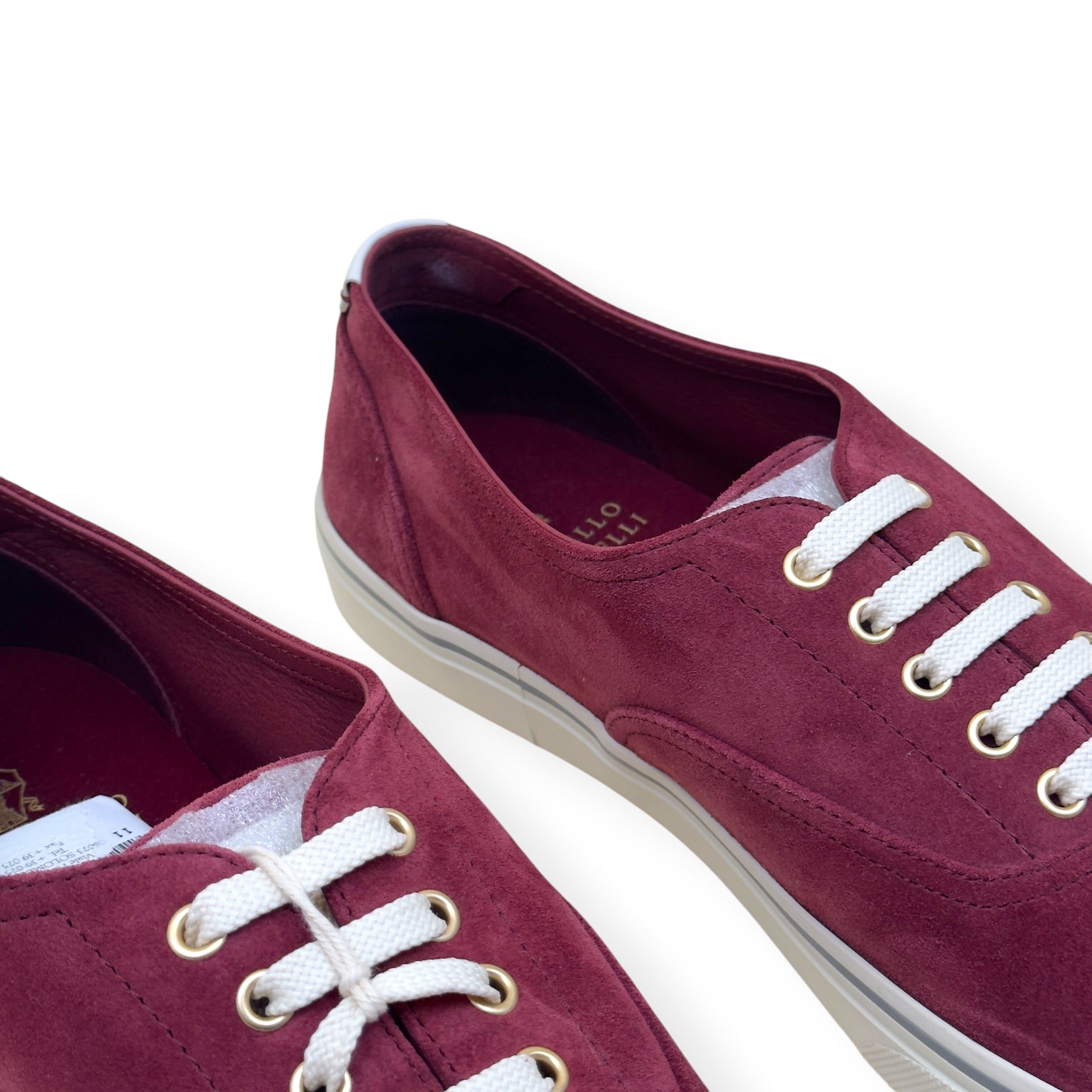 BRUNELLO CUCINELLI SUEDE SNEAKER BORDEAUX RED 45.5 / UK11.5