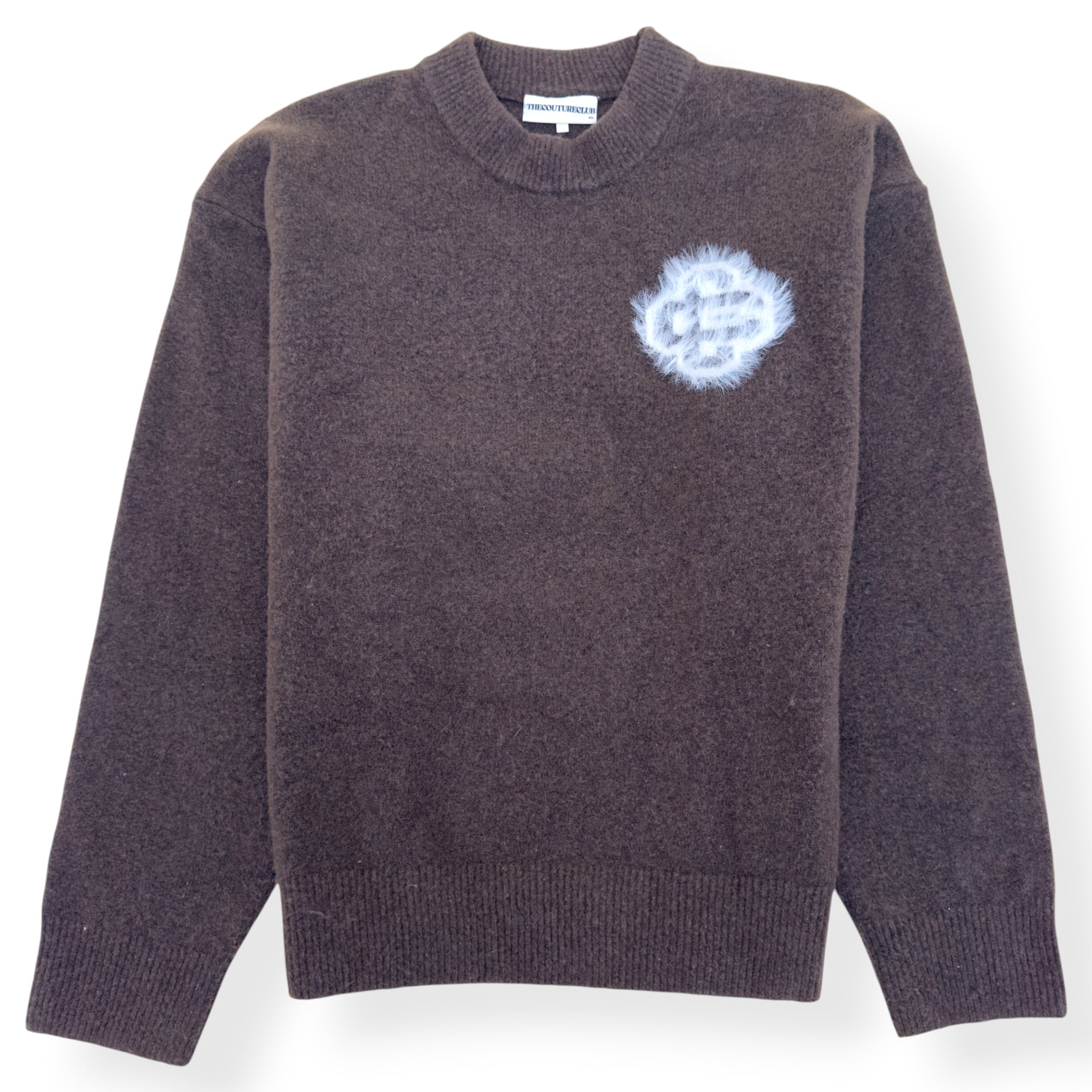 THE COUTURE CLUB FLUFFY LOGO JUMPER BROWN XL