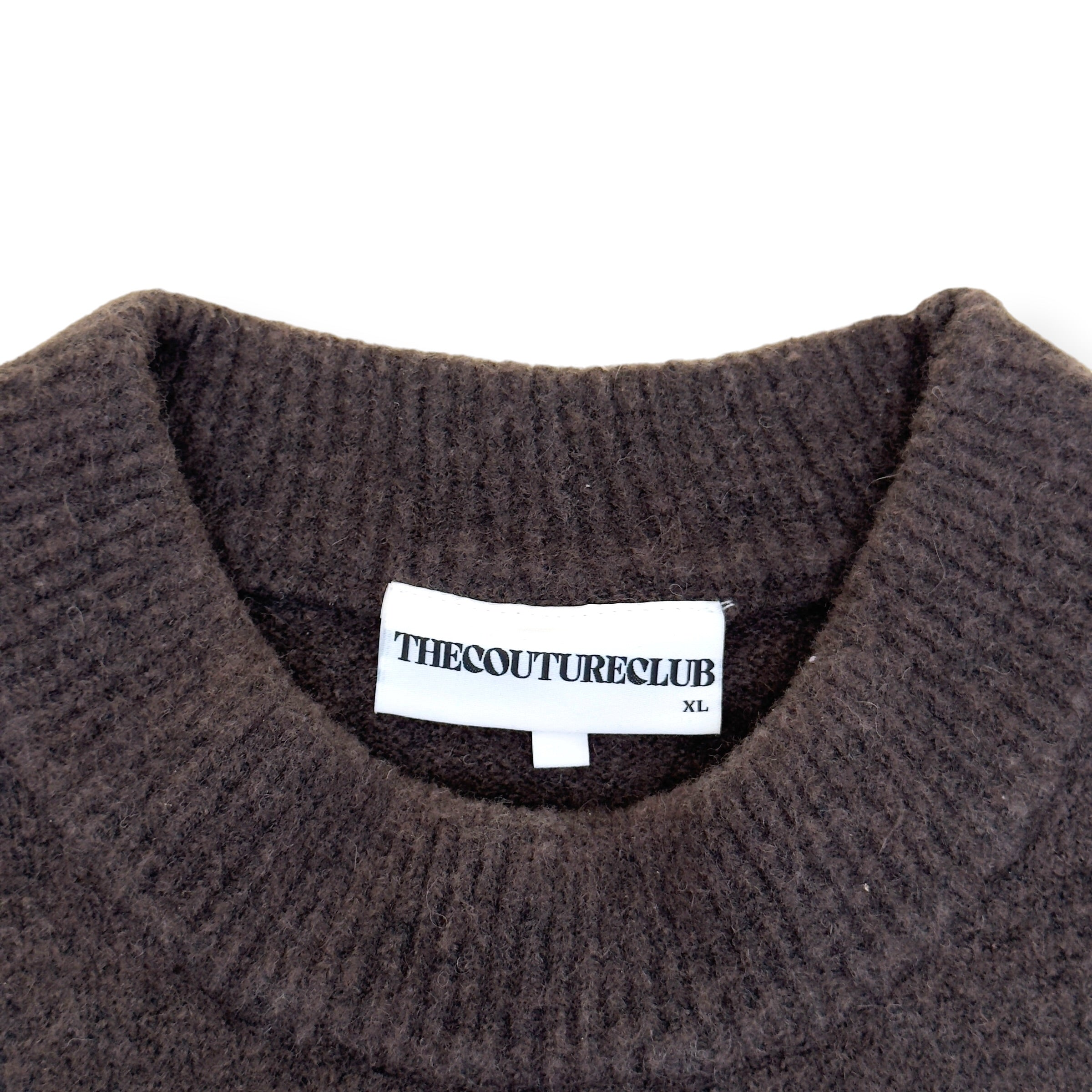 THE COUTURE CLUB FLUFFY LOGO JUMPER BROWN XL