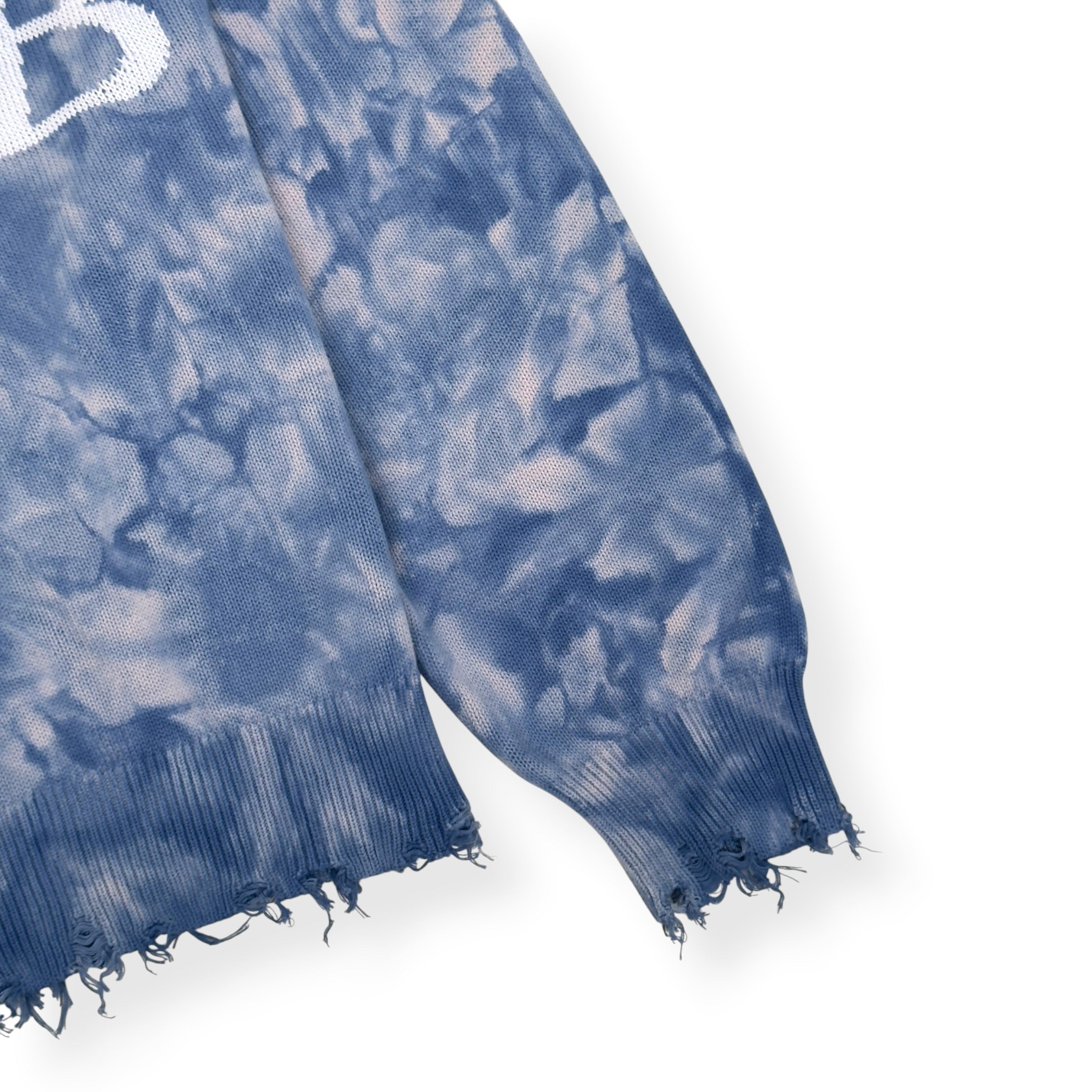 COLE BUXTON TIE DYE DISTRESSED JUMPER BLUE XL