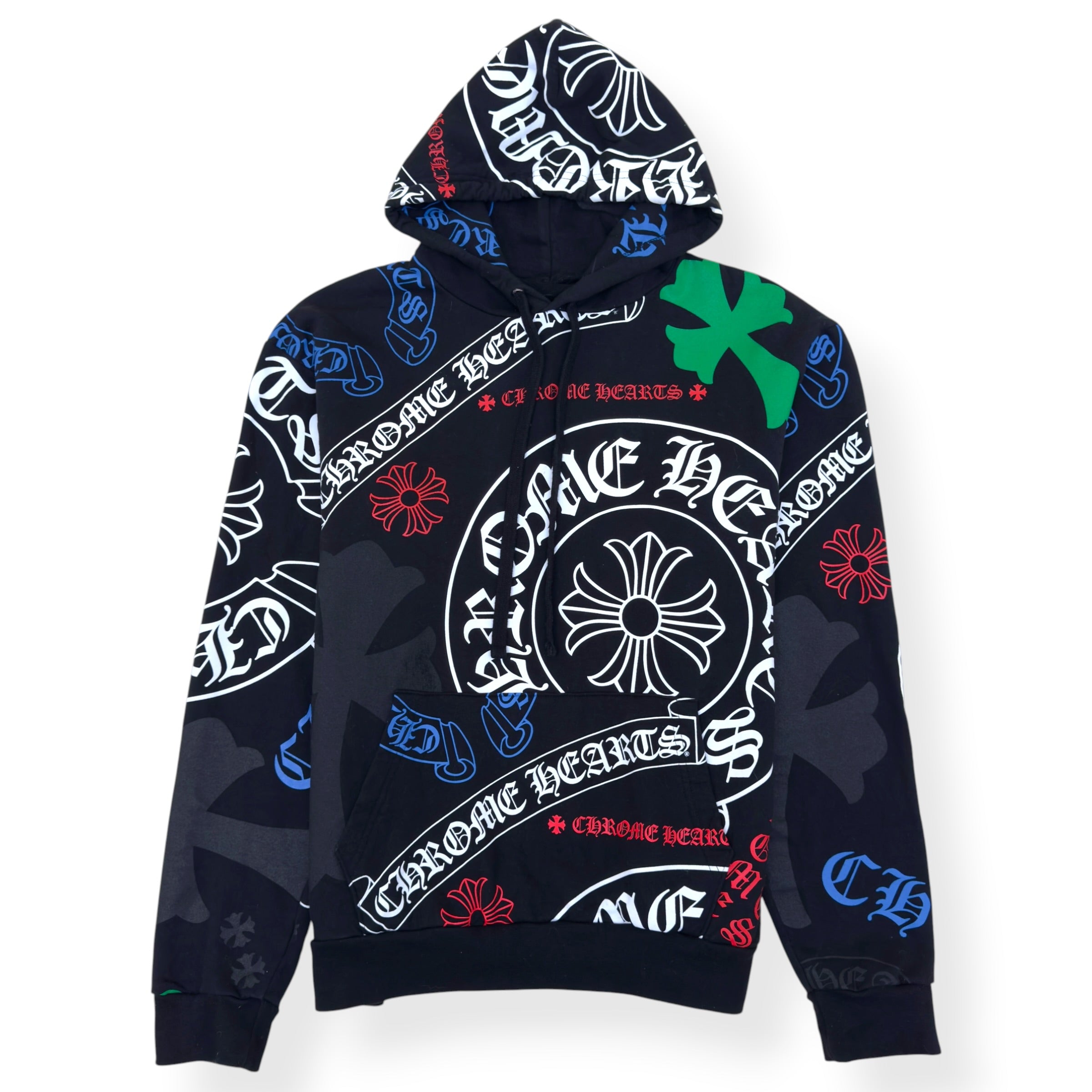 CHROME HEARTS STENCIL MONOGRAM HOODIE BLACK / MULTICOLOURED L