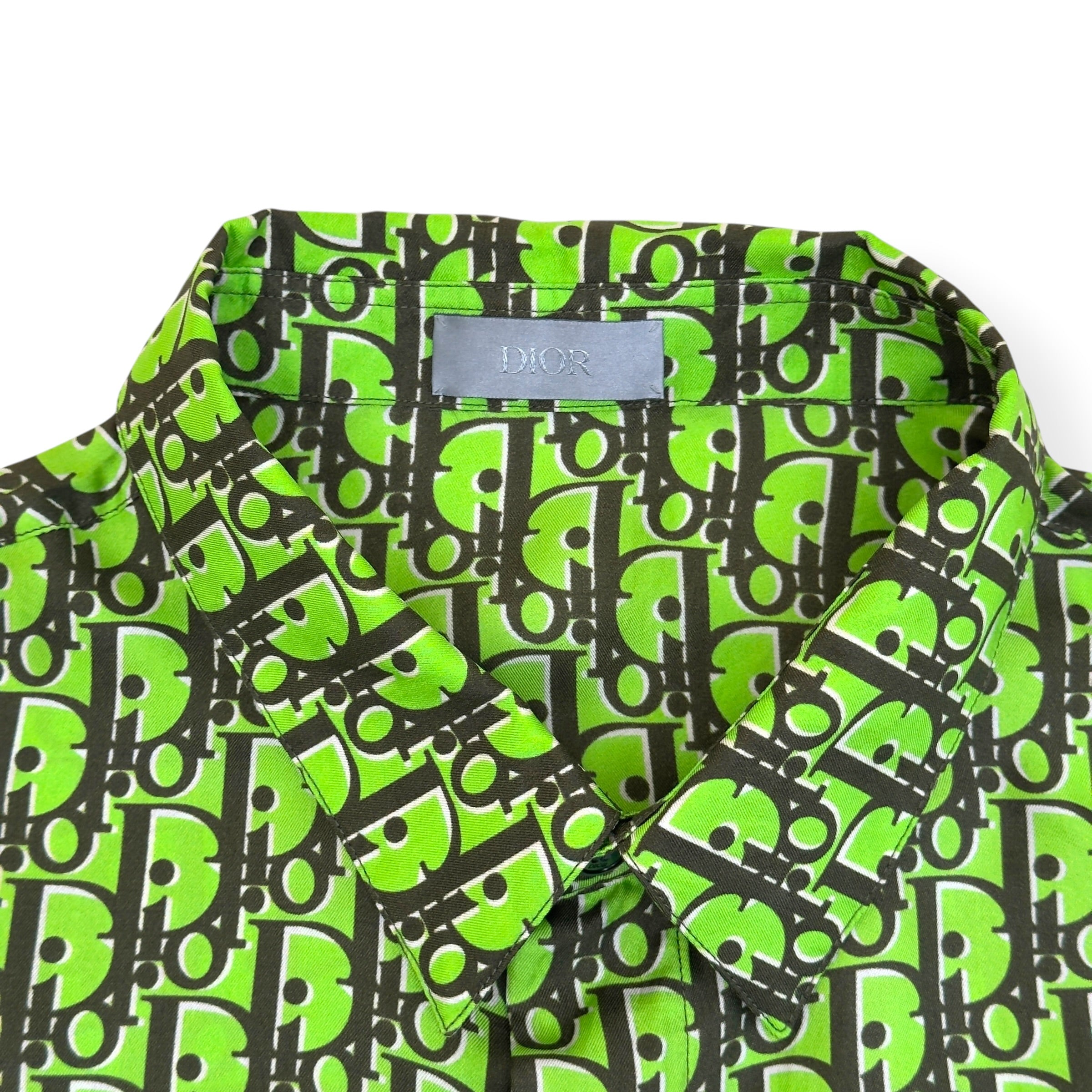 DIOR OBLIQUE SILK SHIRT GREEN 41 / L