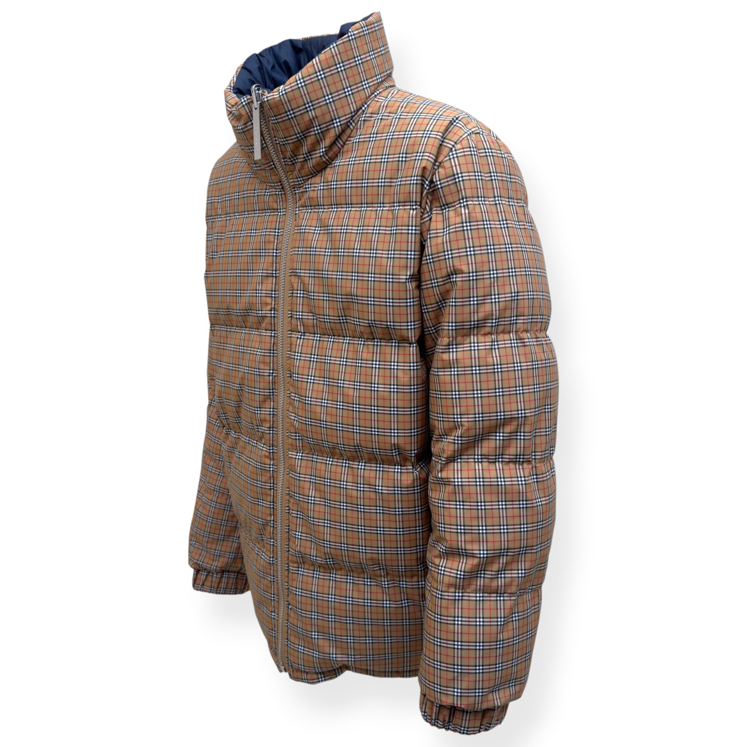 BURBERRY REVERSIBLE CHECK PUFFER JACKET BEIGE / NAVY XL