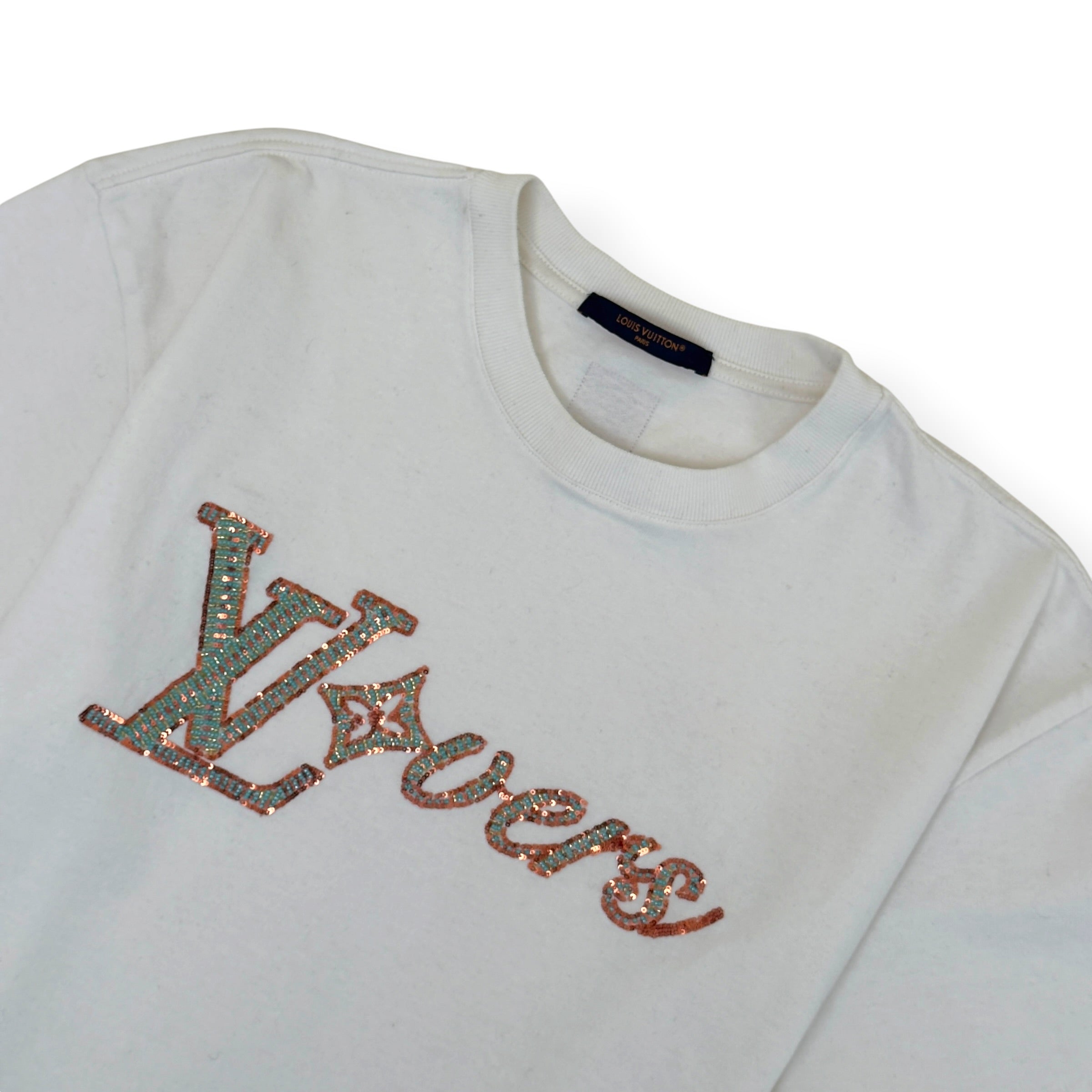 LOUIS VUITTON LOVERS EMBROIDERED T-SHIRT WHITE L