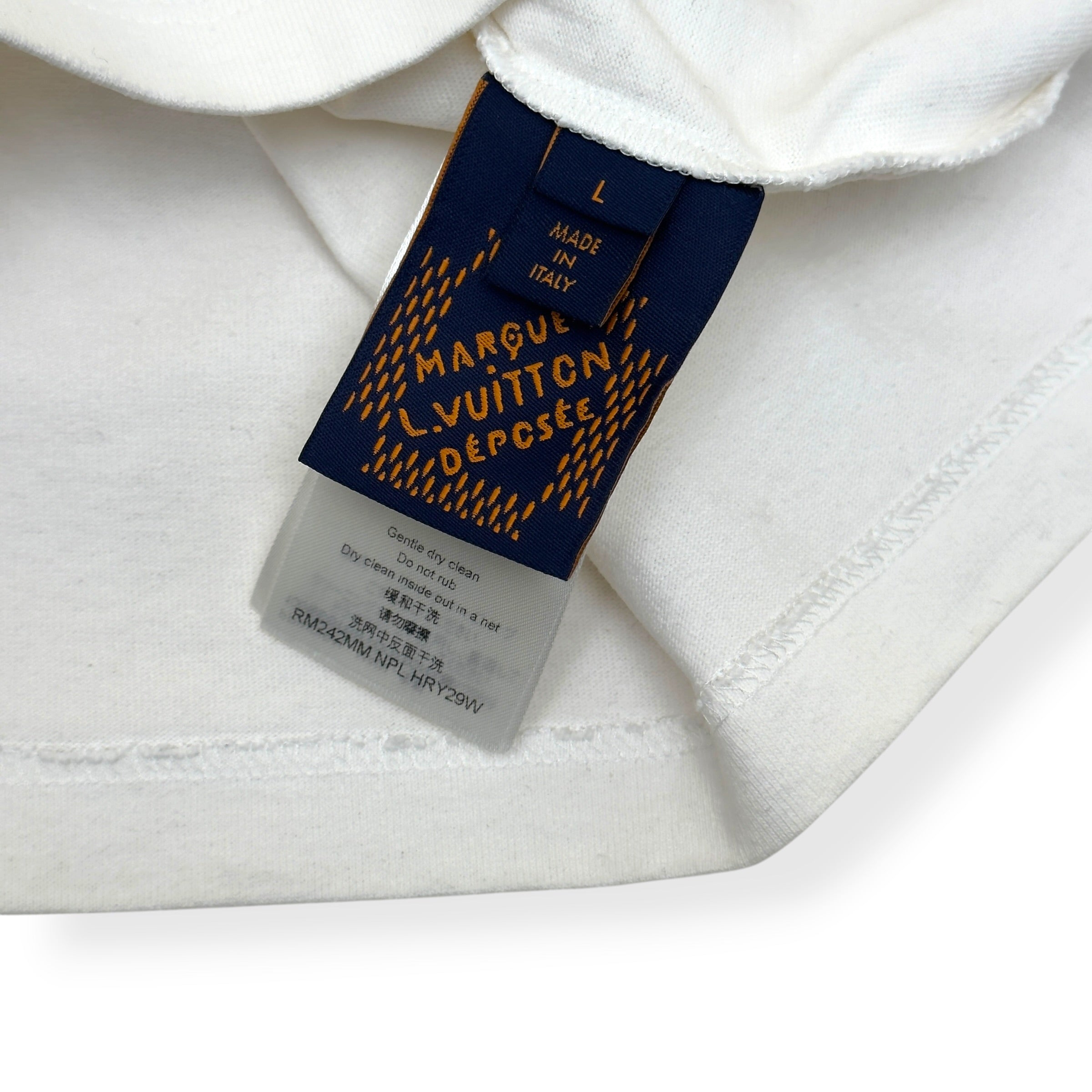 LOUIS VUITTON LOVERS EMBROIDERED T-SHIRT WHITE L