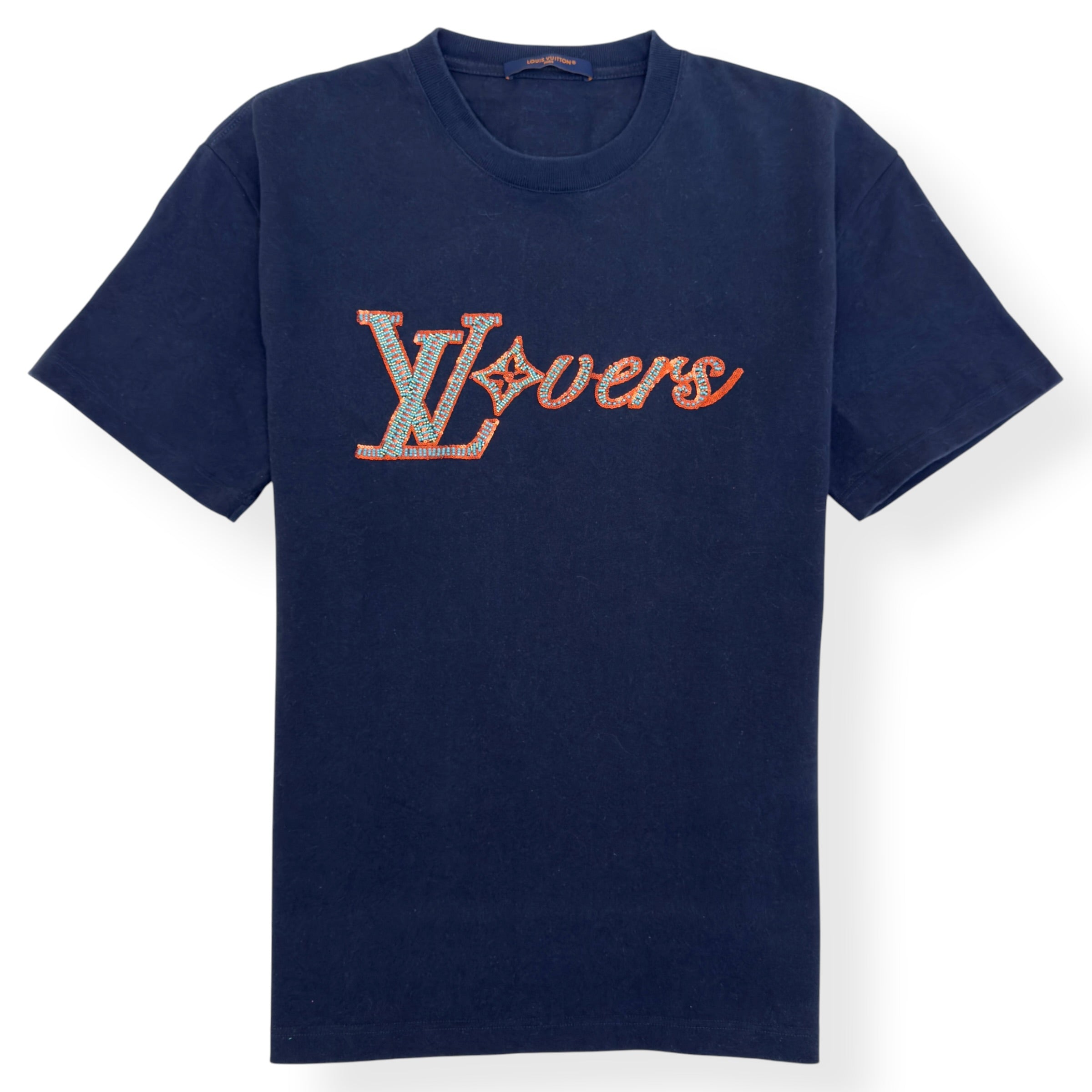 LOUIS VUITTON LOVERS EMBROIDERED T-SHIRT NAVY L