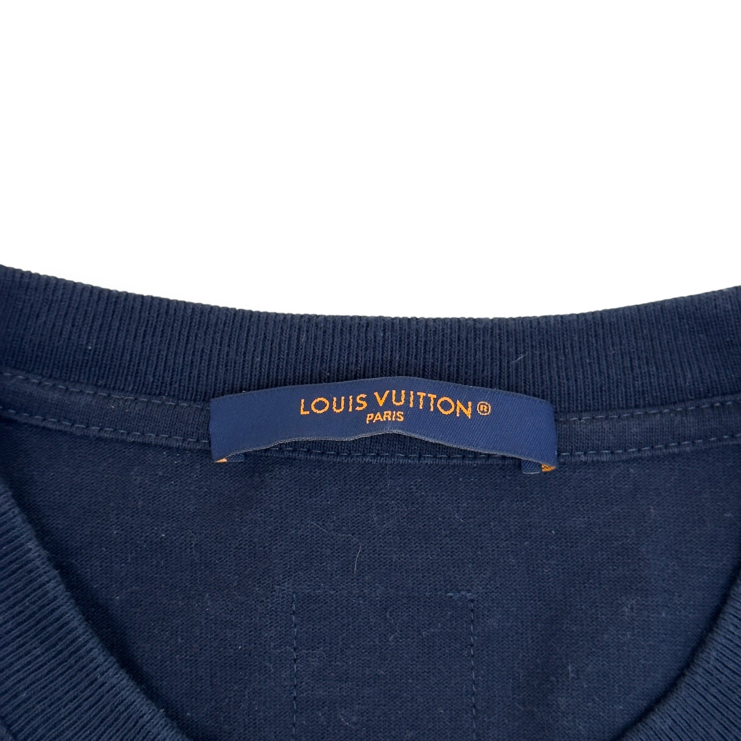 LOUIS VUITTON LOVERS EMBROIDERED T-SHIRT NAVY L