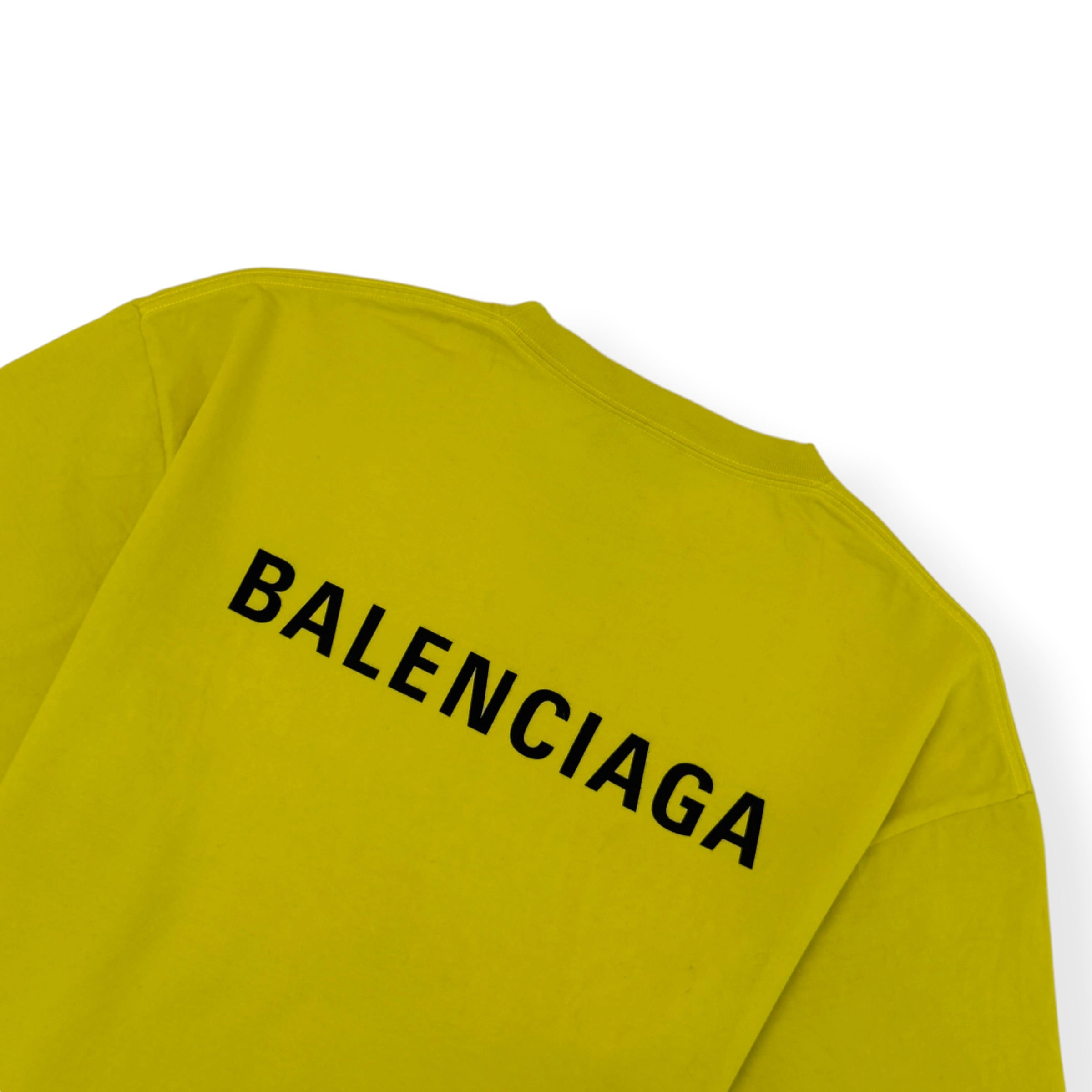 BALENCIAGA LOGO T-SHIRT YELLOW L