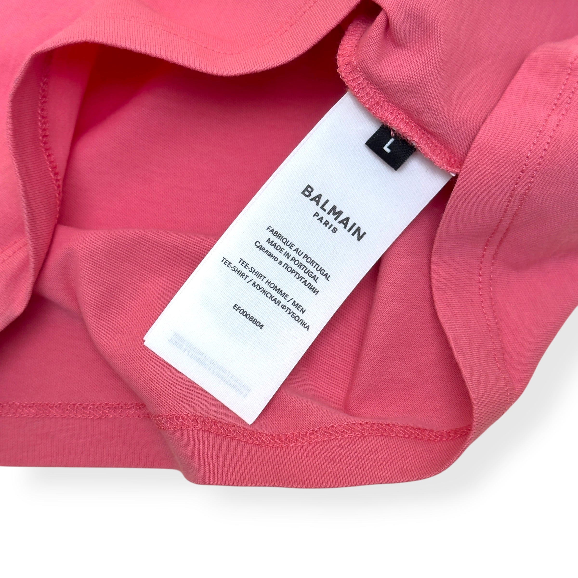 BALMAIN SMALL LOGO T-SHIRT PINK L
