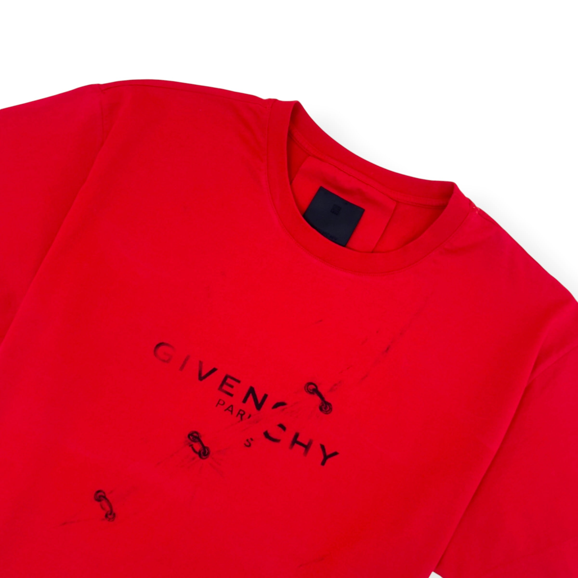 GIVENCHY CHAIN PRINT T-SHIRT RED L
