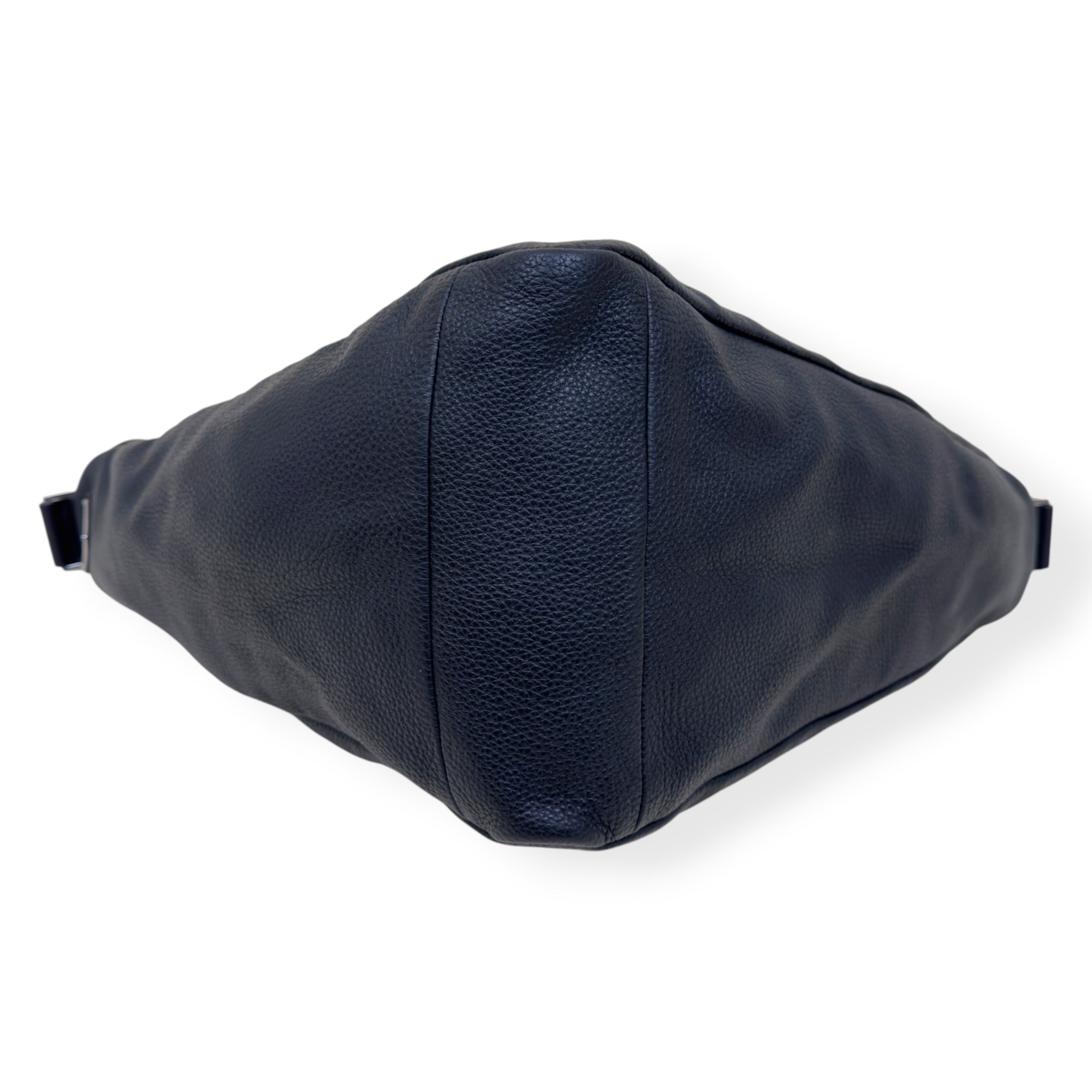 PRADA TRIANGLE LEATHER SHOULDER BAG BLACK
