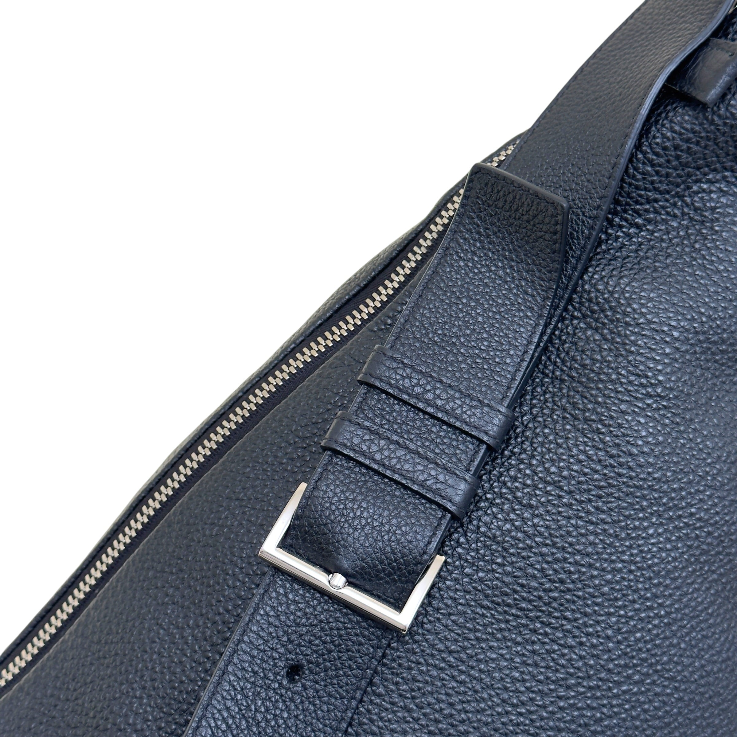 PRADA TRIANGLE LEATHER SHOULDER BAG BLACK